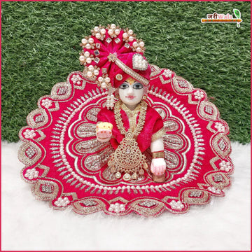 Handmade Magenta Laddu Gopal Poshak with Sitara Stone Work | Designer Kanha Ji Dress for Janmashtami | Fancy Bal Gopal Dress