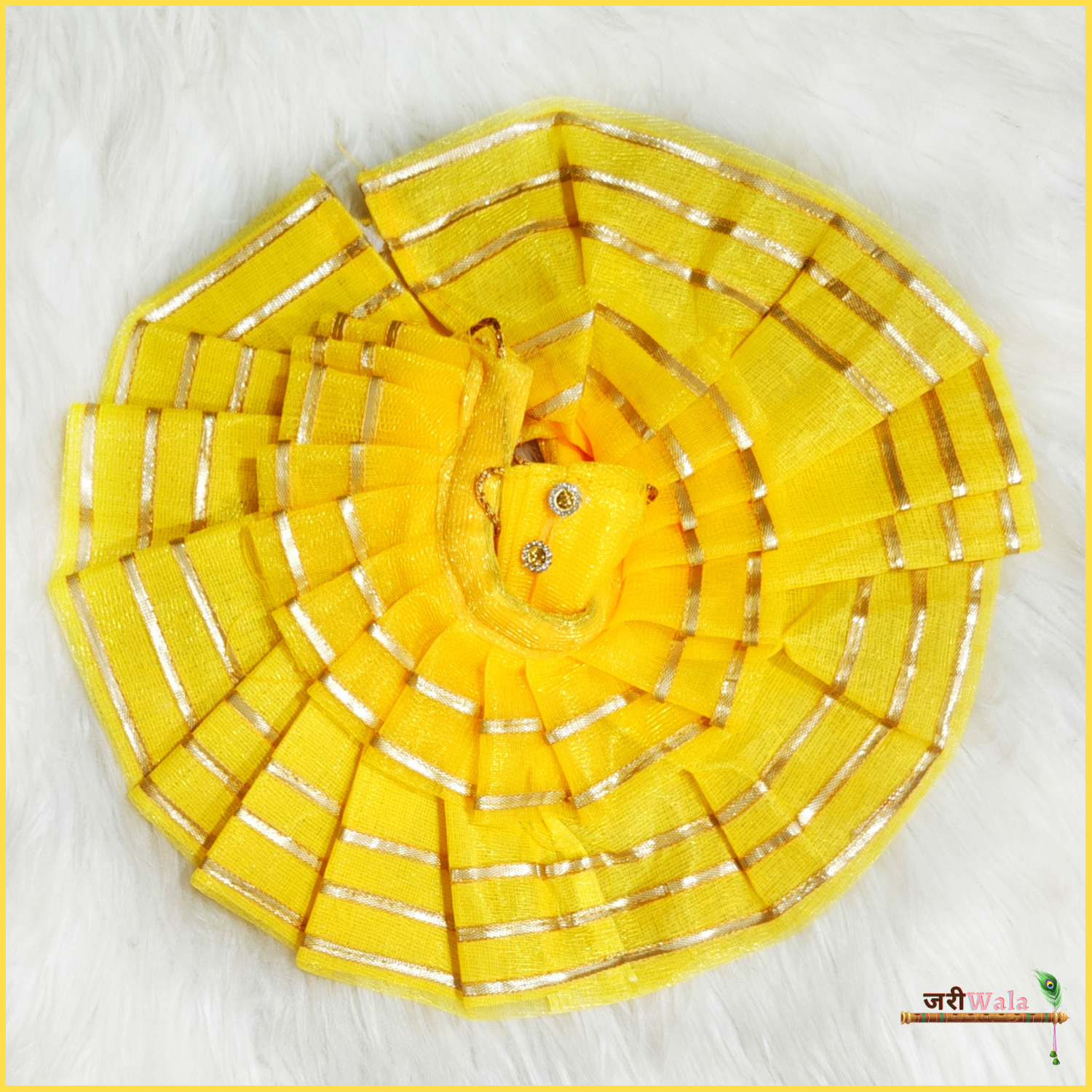 Handmade Net Lace Work Yellow Laddu Gopal Dress | Designer Kanha Ji Poshak for Janmashtami | Fancy Bal Gopal Dress & Krishna Ji Outfit