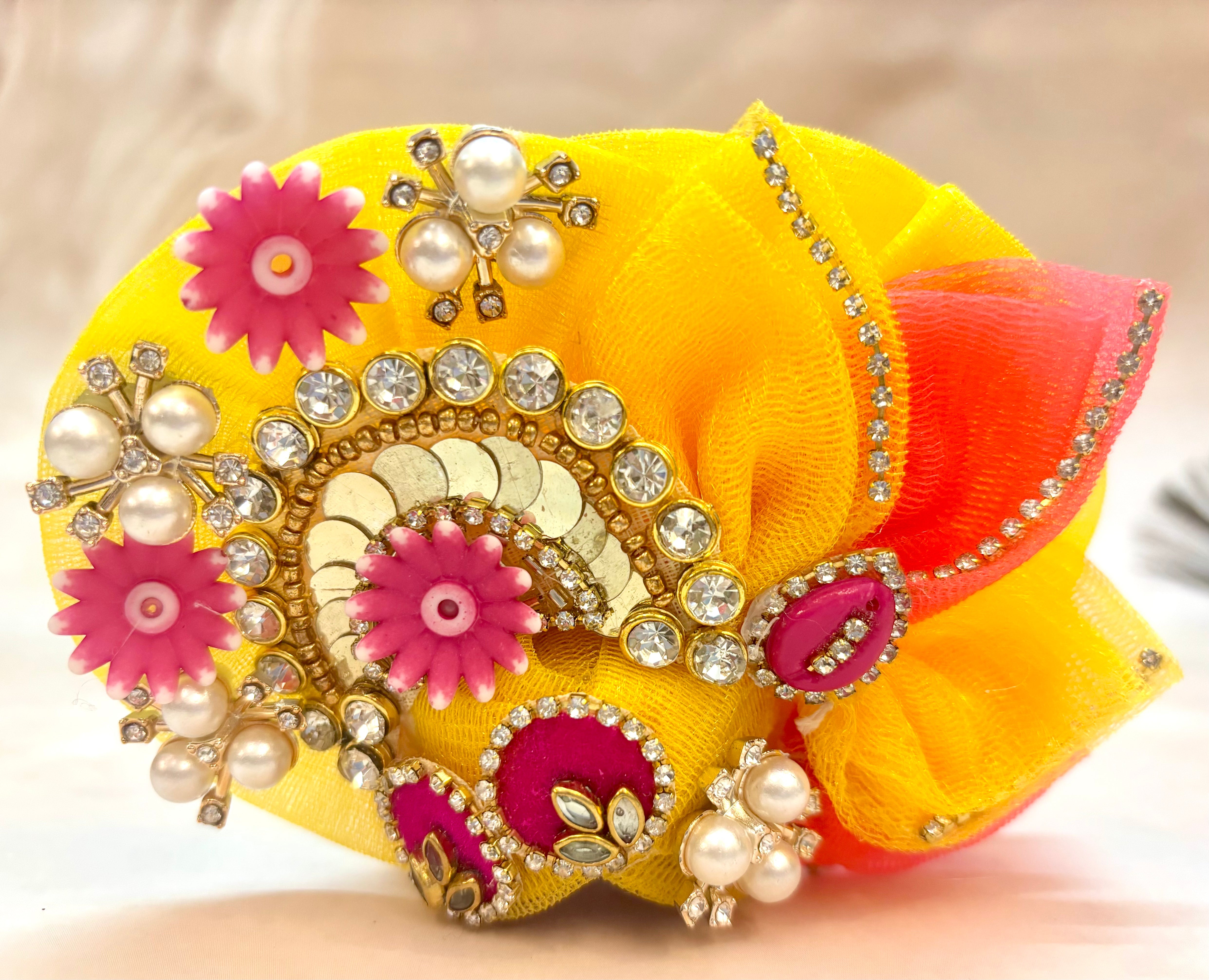Handmade Sudarshan Laddu Gopal Dress - Designer Kanha Ji Poshak, Fancy Bal Gopal Dress for Janmashtami Celebrations, Krishna Ji Dress