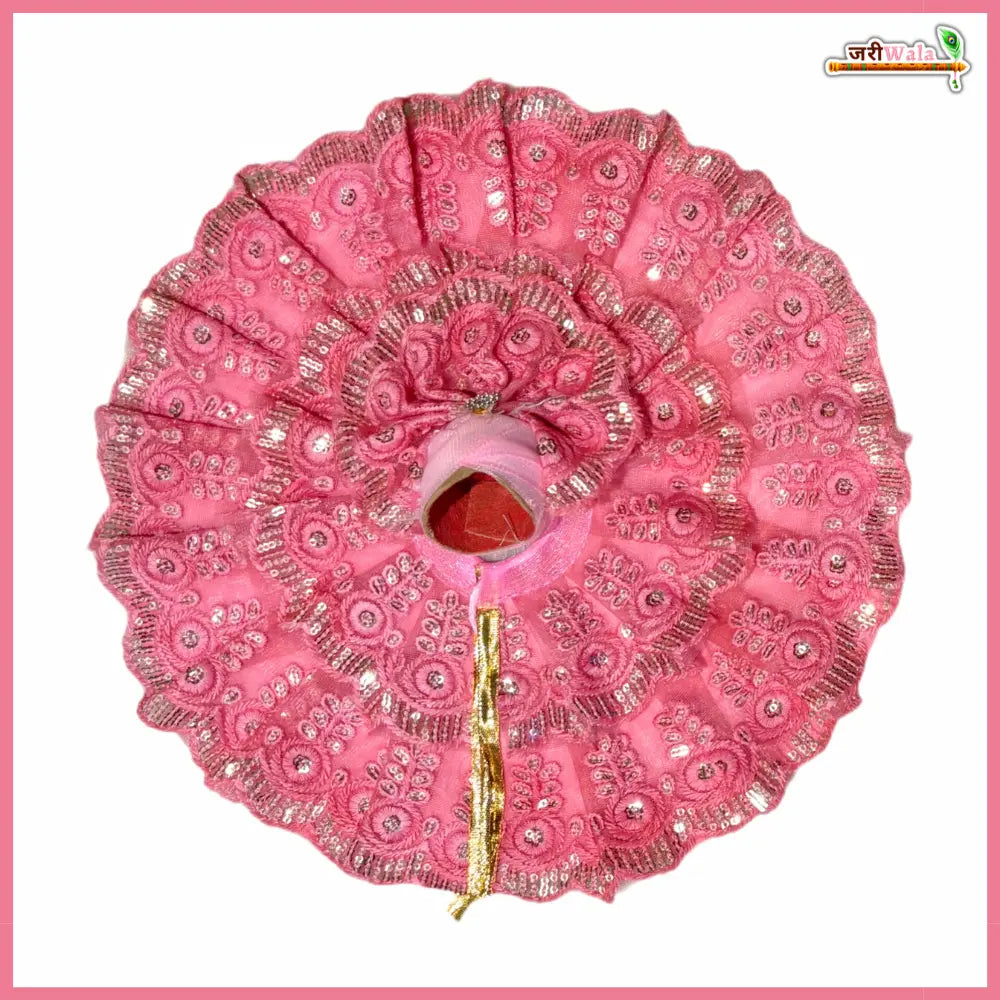 Handmade Designer Blended Frill Thread Sitara Work Laddu Gopal Dress with Pagdi & Patka - Perfect for Janmashtami, Kanha Ji Poshak, and Bal Gopal Celebrations