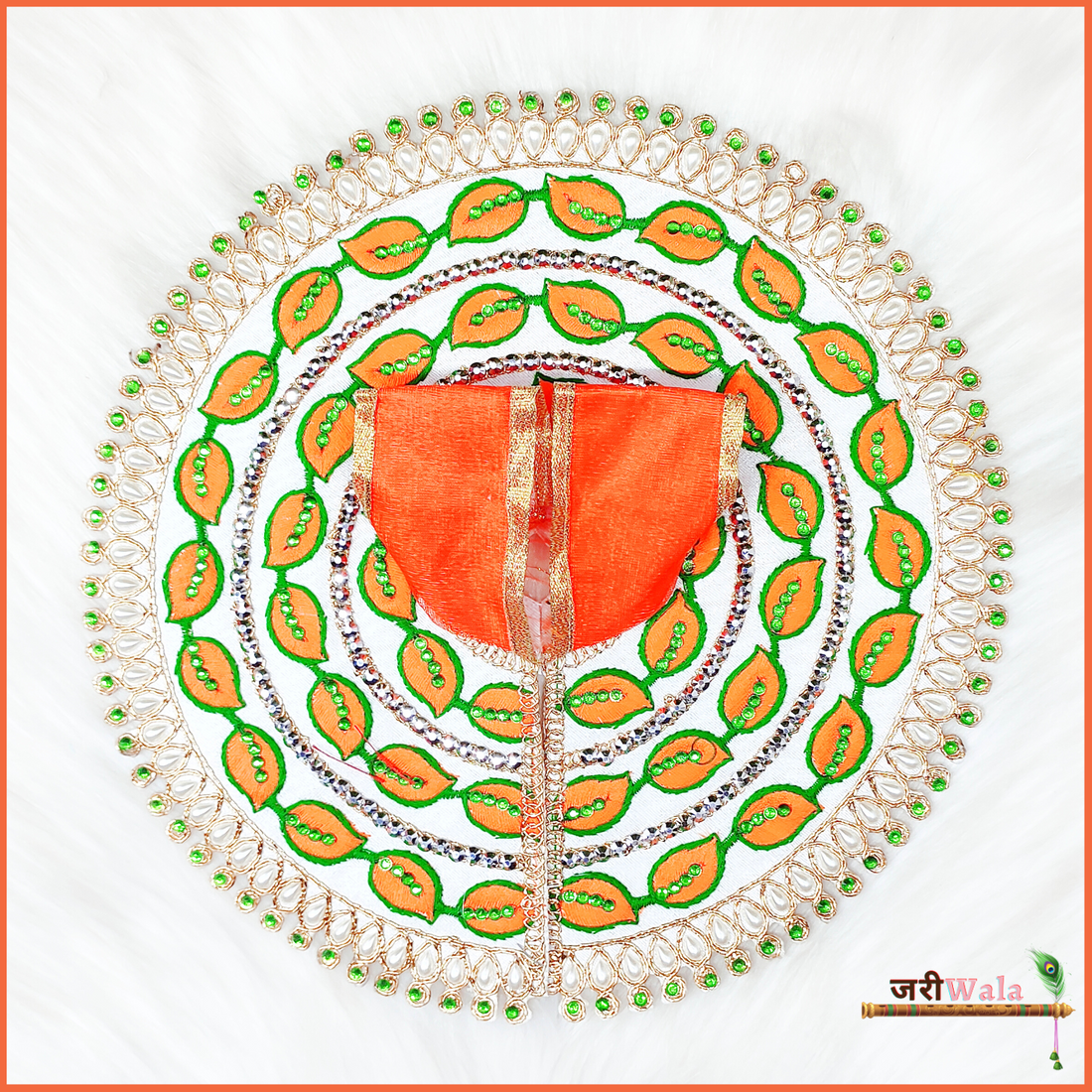 Handmade Cotton Thread Orange Poshak for Laddu Gopal | Designer Kanha Ji Dress | Fancy Bal Gopal Dress for Janmashtami Celebrations