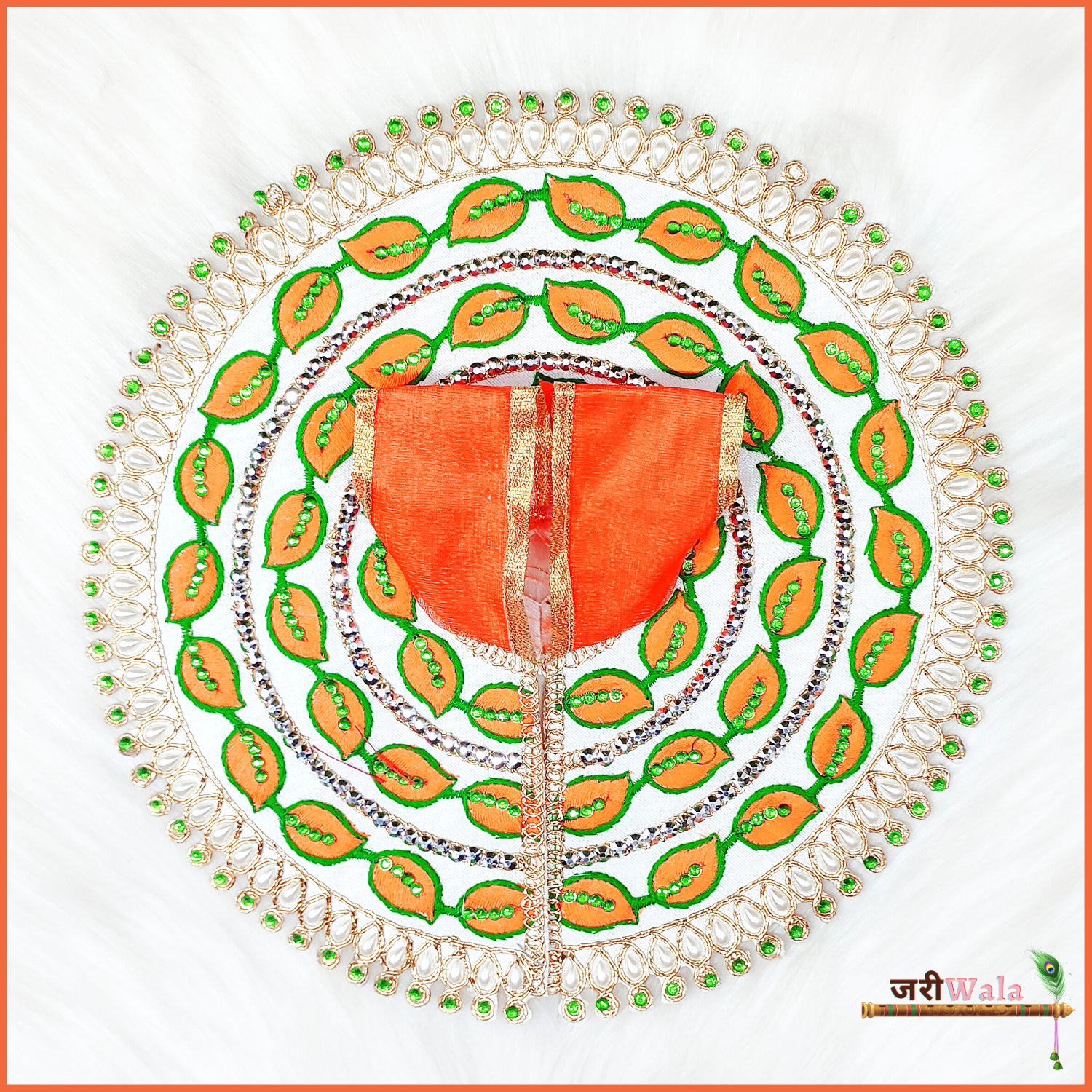 Handmade Cotton Thread Orange Poshak for Laddu Gopal | Designer Kanha Ji Dress | Fancy Bal Gopal Dress for Janmashtami Celebrations
