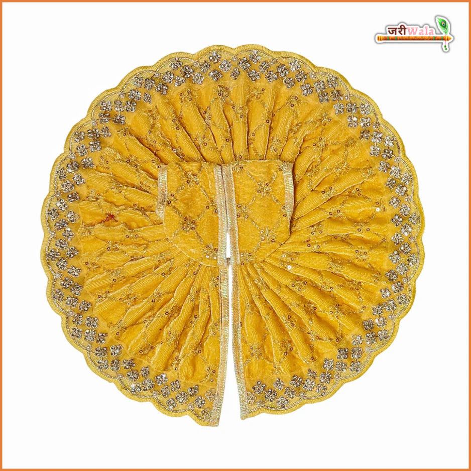 Handmade Yellow Laddu Gopal Dress with Sitara Stone Work | Designer Kanha Ji Poshak for Janmashtami | Fancy Bal Gopal Dress