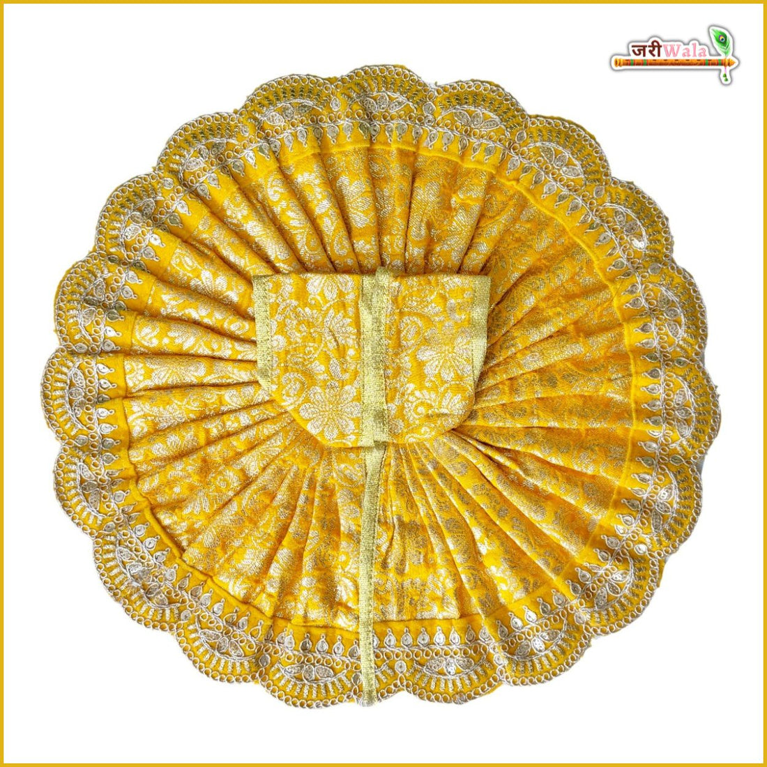 Handmade Yellow Laddu Gopal Dress with Sitara Work | Designer Kanha Ji Poshak for Janmashtami | Fancy Bal Gopal & Krishna Ji Dress