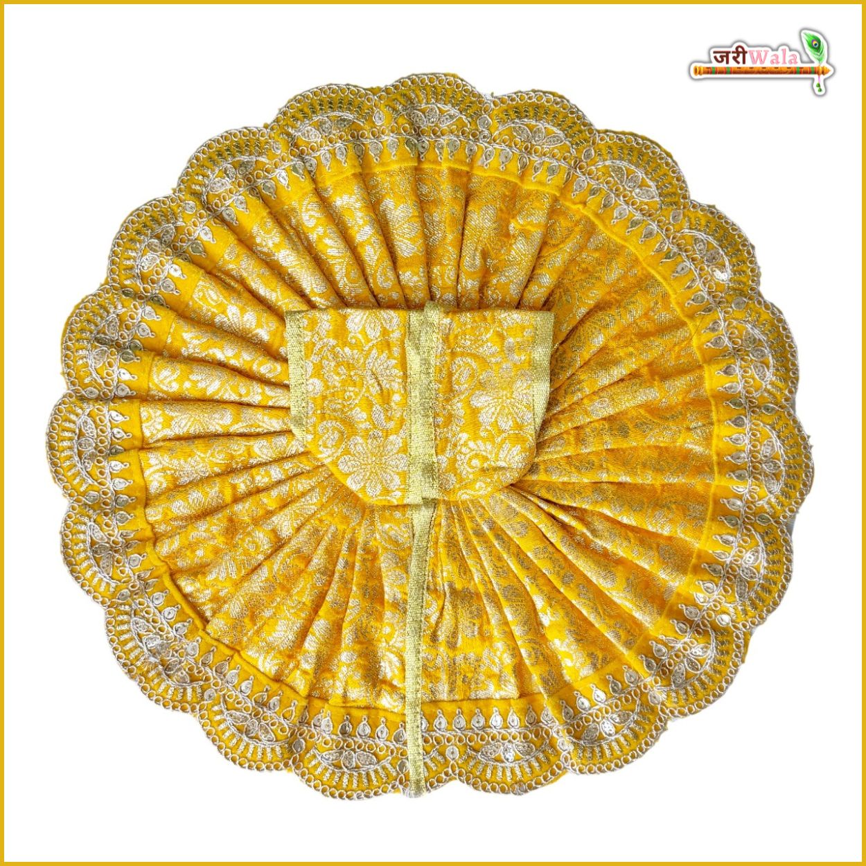 Handmade Yellow Laddu Gopal Dress with Sitara Work | Designer Kanha Ji Poshak for Janmashtami | Fancy Bal Gopal & Krishna Ji Dress