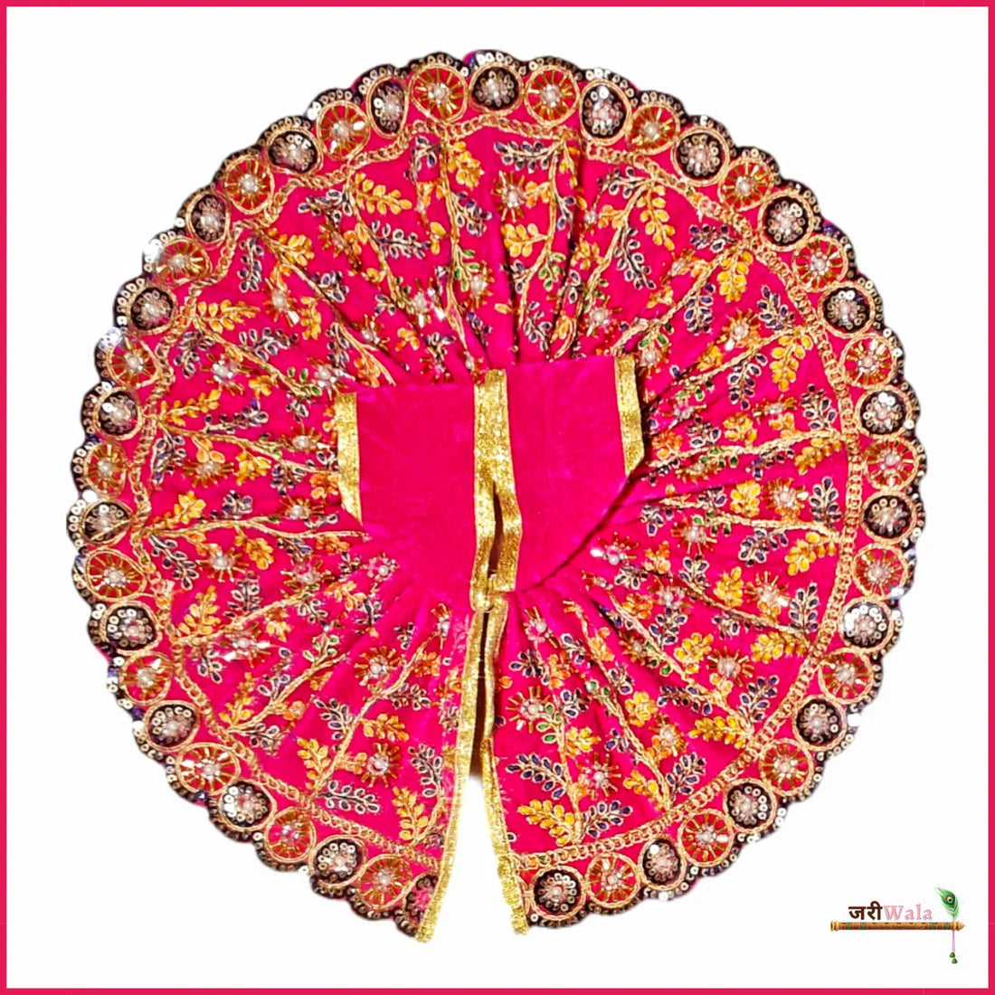 Handmade Magenta Laddu Gopal Dress with Cutdana Work | Designer Kanha Ji Poshak for Janmashtami | Fancy Bal Gopal Dress & Krishna Ji Outfit