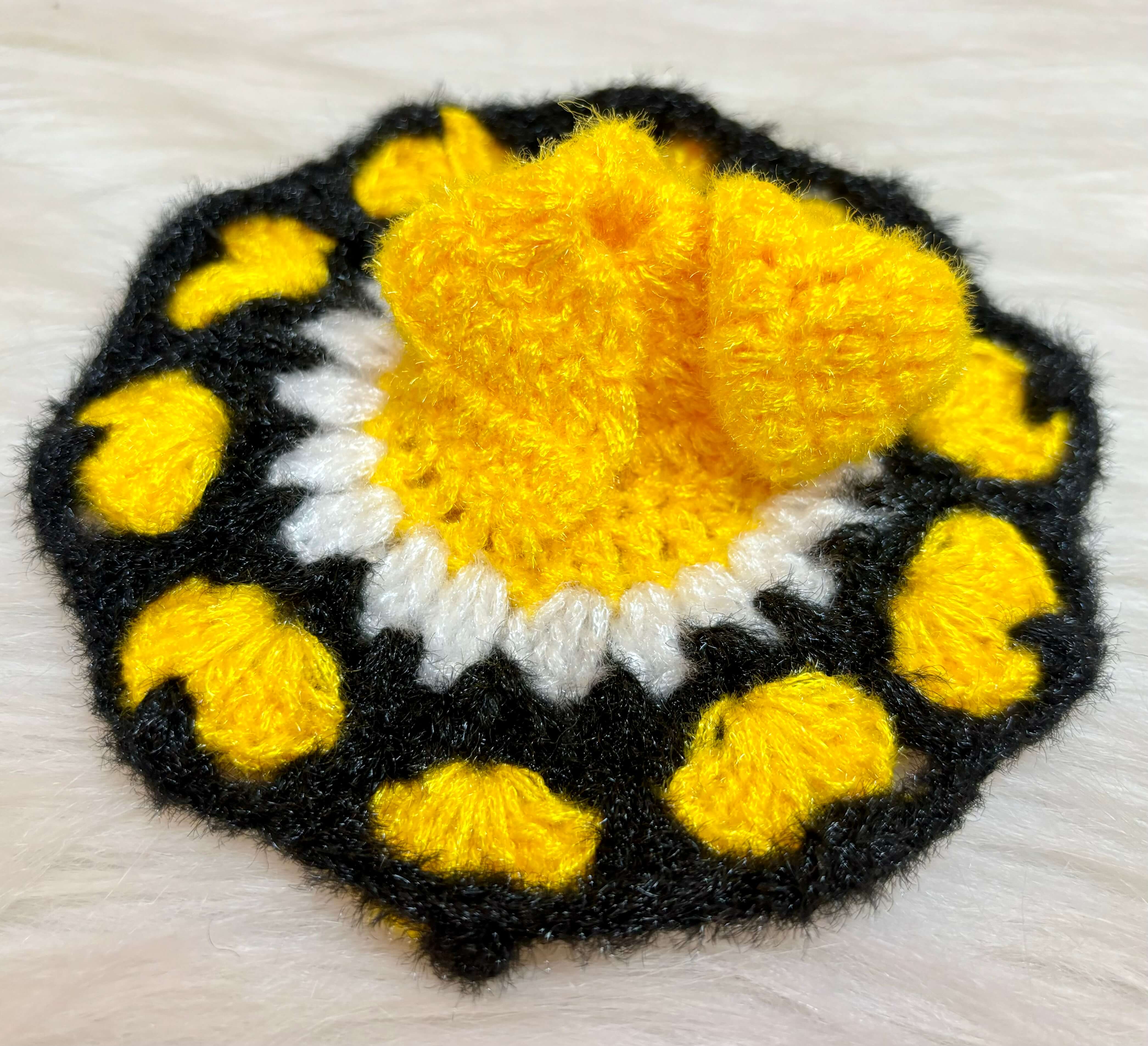 Handmade Yellow & Black Woollen Laddu Gopal Dress | Designer Kanha Ji Poshak for Janmashtami | Fancy Bal Gopal & Krishna Ji Dress