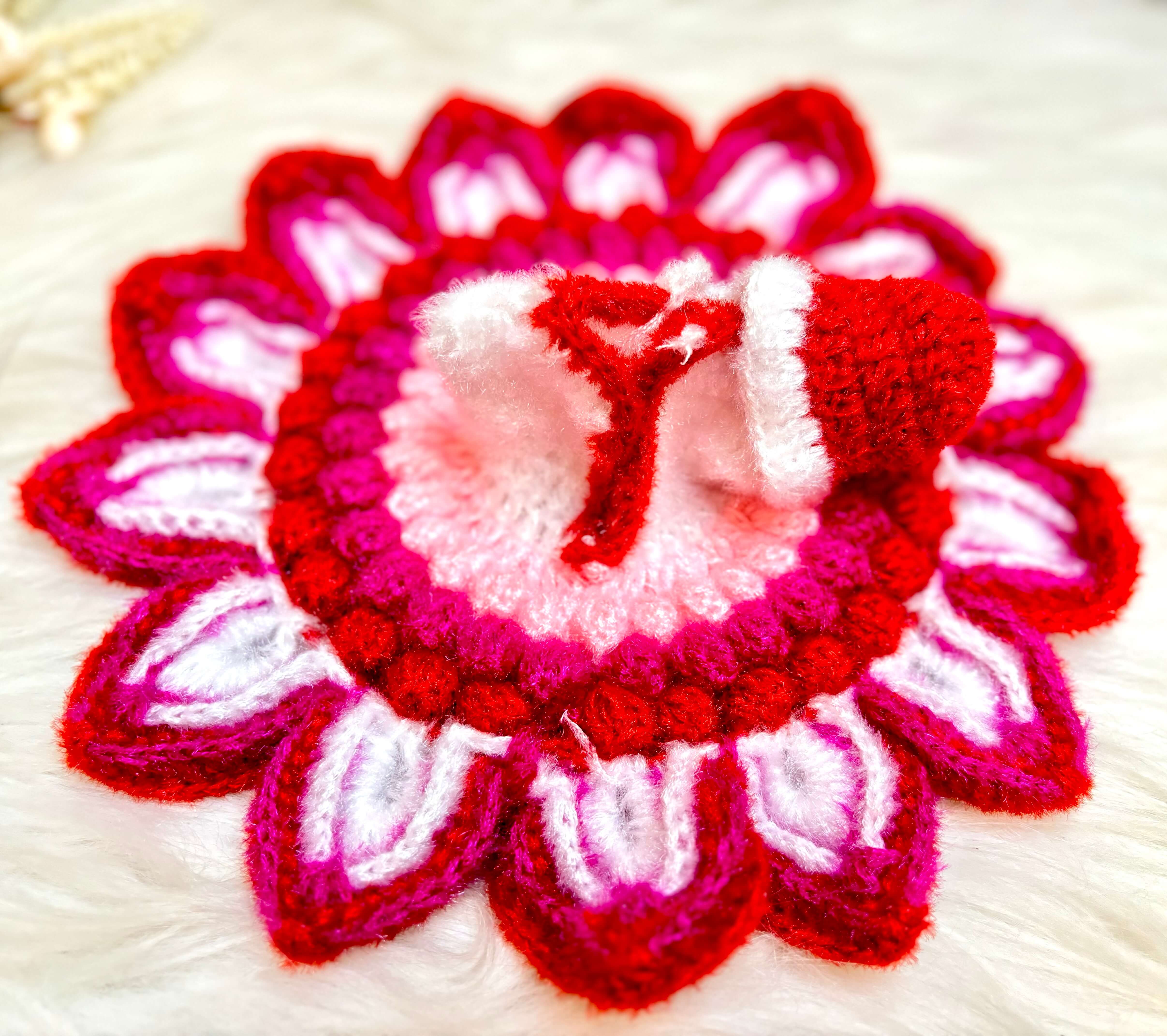 Handmade Pink Woollen Laddu Gopal Dress - Designer Kanha Ji Poshak for Janmashtami, Fancy Bal Gopal Dress & Krishna Ji Outfit