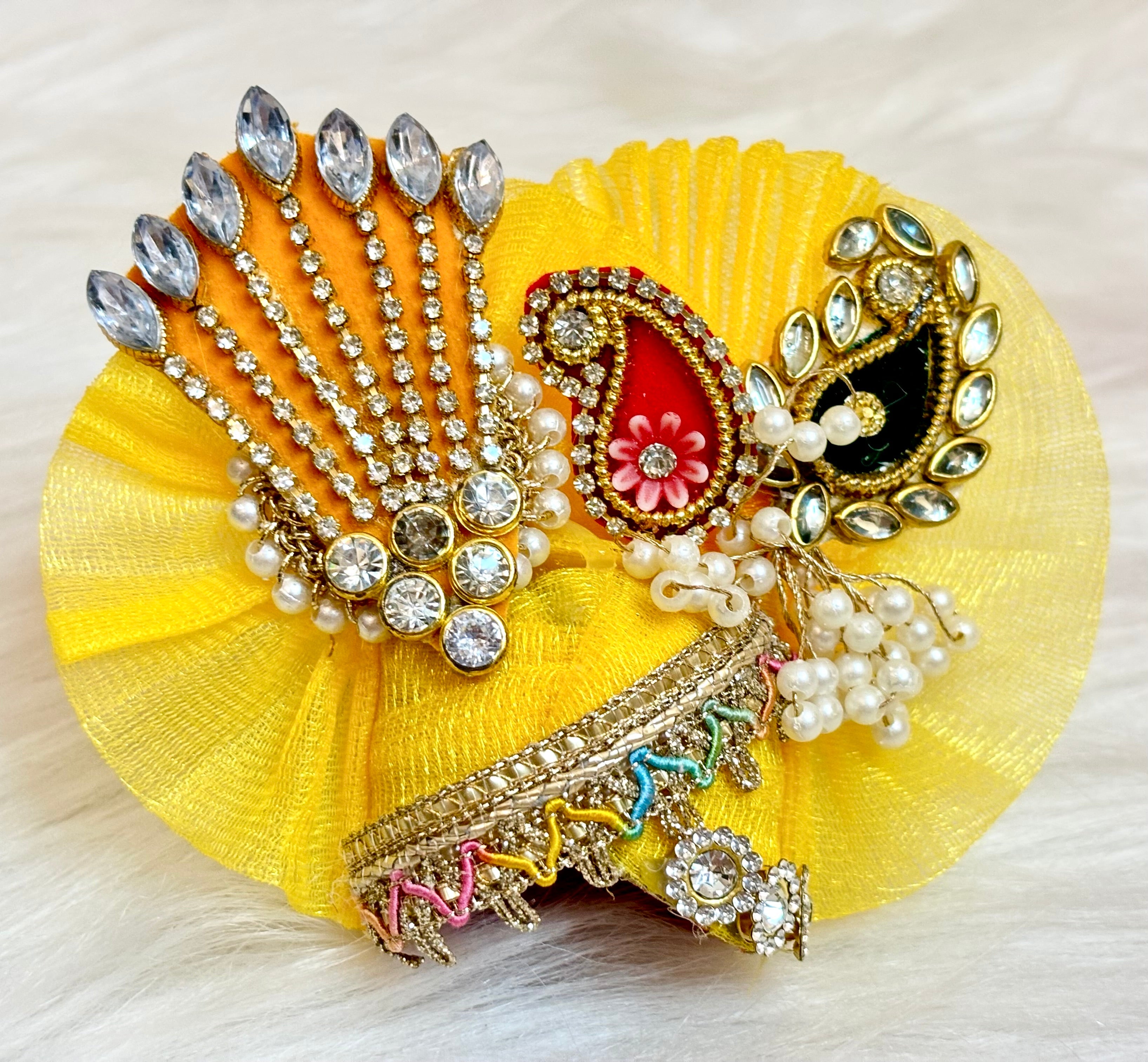 Handmade Yellow Parrot Laddu Gopal Dress - Designer Kanha Ji Poshak for Janmashtami, Fancy Bal Gopal Dress, Krishna Ji Dress