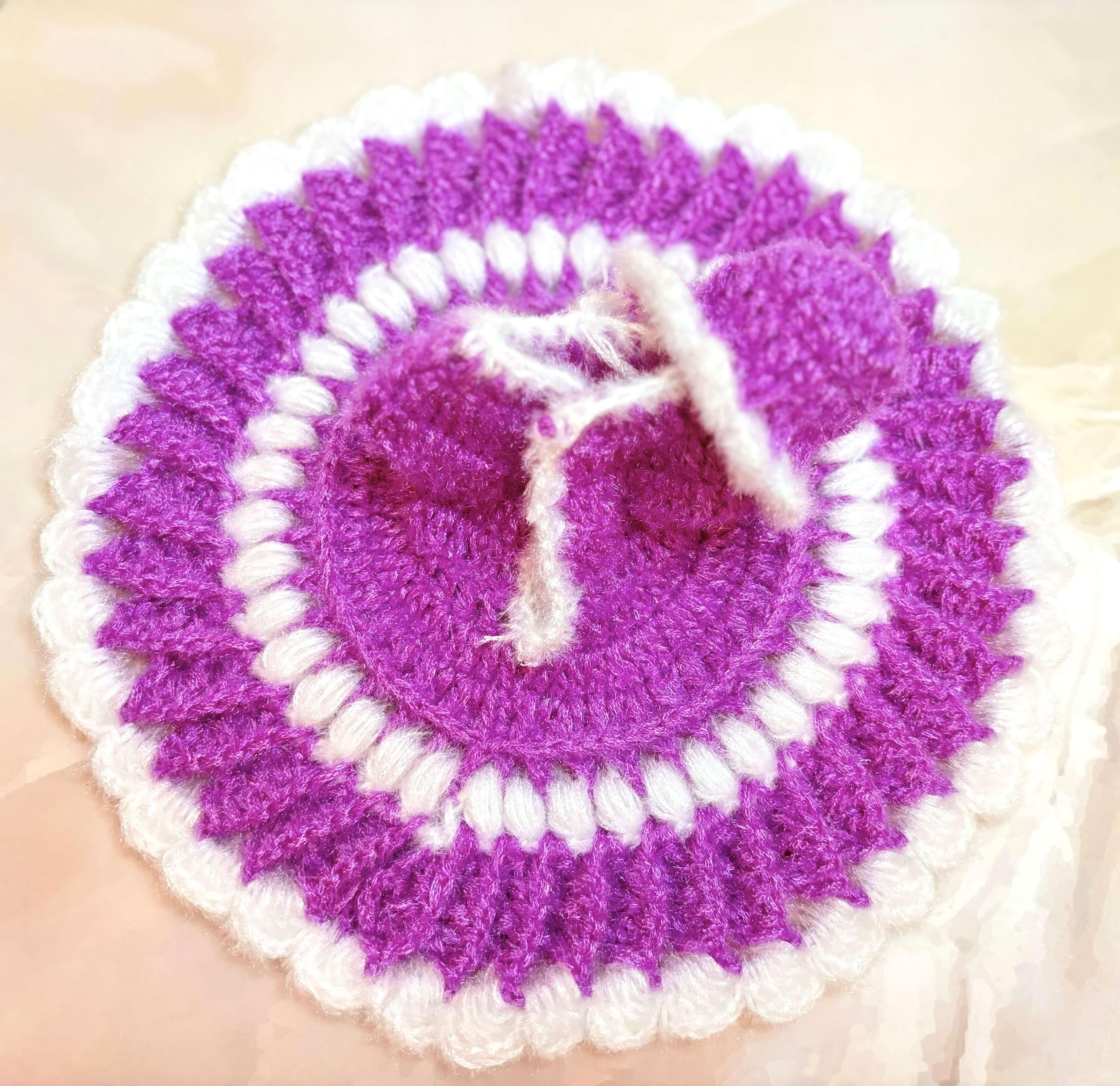 Handmade Lavender Woollen Laddu Gopal Dress - Designer Kanha Ji Poshak for Janmashtami, Fancy Bal Gopal & Krishna Ji Dress