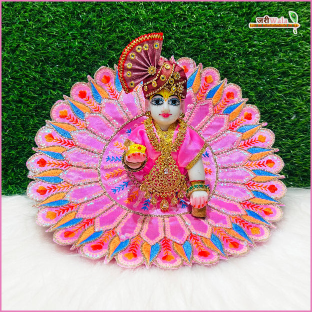 Handmade Baby Pink Laddu Gopal Dress with Sitara Work | Designer Kanha Ji Poshak for Janmashtami | Fancy Bal Gopal Dress