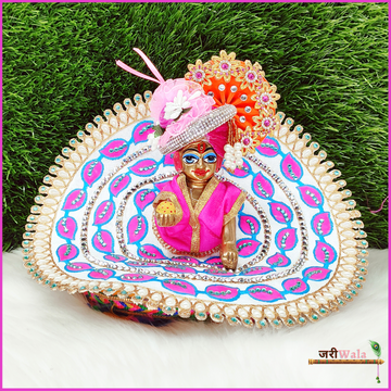 Handmade Magenta Cotton Thread Moti Work Laddu Gopal Dress | Designer Kanha Ji Poshak for Janmashtami | Fancy Bal Gopal & Krishna Ji Dress
