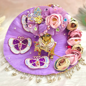 Handmade Purple Butterfly Laddu Gopal Dress - Designer Kanha Ji Poshak for Janmashtami, Fancy Bal Gopal & Krishna Ji Dress
