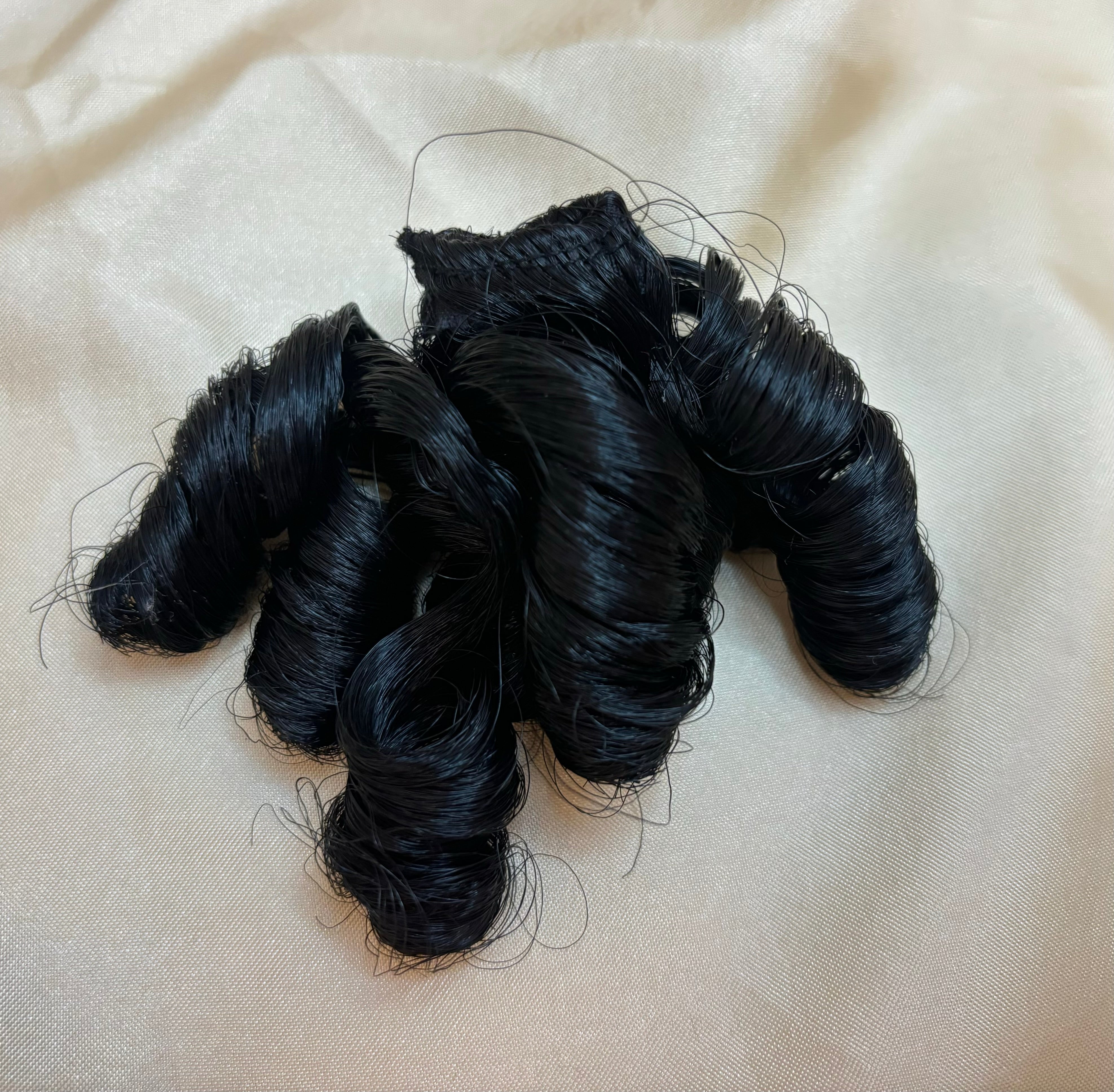 Handmade Curly Hair for Laddu Gopal Ji - Designer Bal Gopal Dress & Kanha Ji Poshak for Janmashtami Festival (Pack of 1)