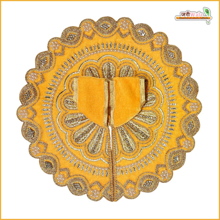 Handmade Yellow Laddu Gopal Dress with Sitara Stone Work | Designer Kanha Ji Poshak for Janmashtami | Fancy Bal Gopal Dress