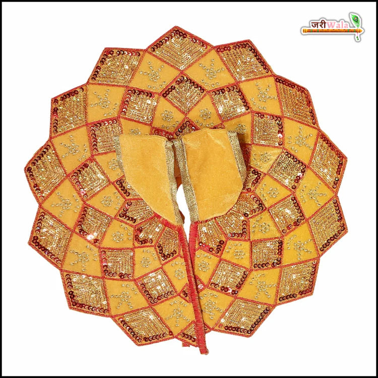Handmade Yellow Laddu Gopal Dress with Sitara Work | Designer Kanha Ji Poshak for Janmashtami | Fancy Bal Gopal & Krishna Ji Dress
