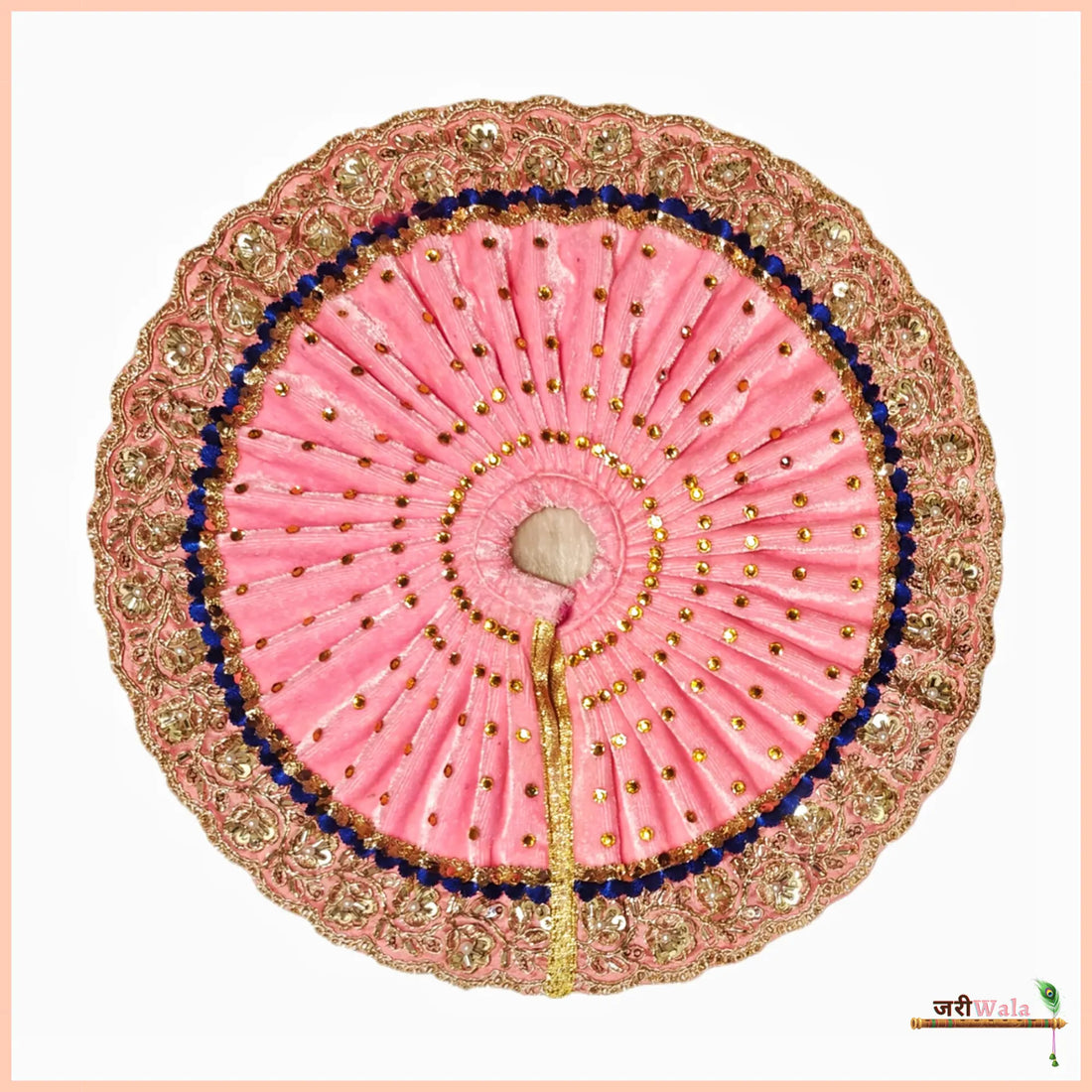 Handmade Baby Pink Laddu Gopal Dress with Cutdana Lace Work | Designer Kanha Ji Poshak for Janmashtami | Fancy Bal Gopal Dress