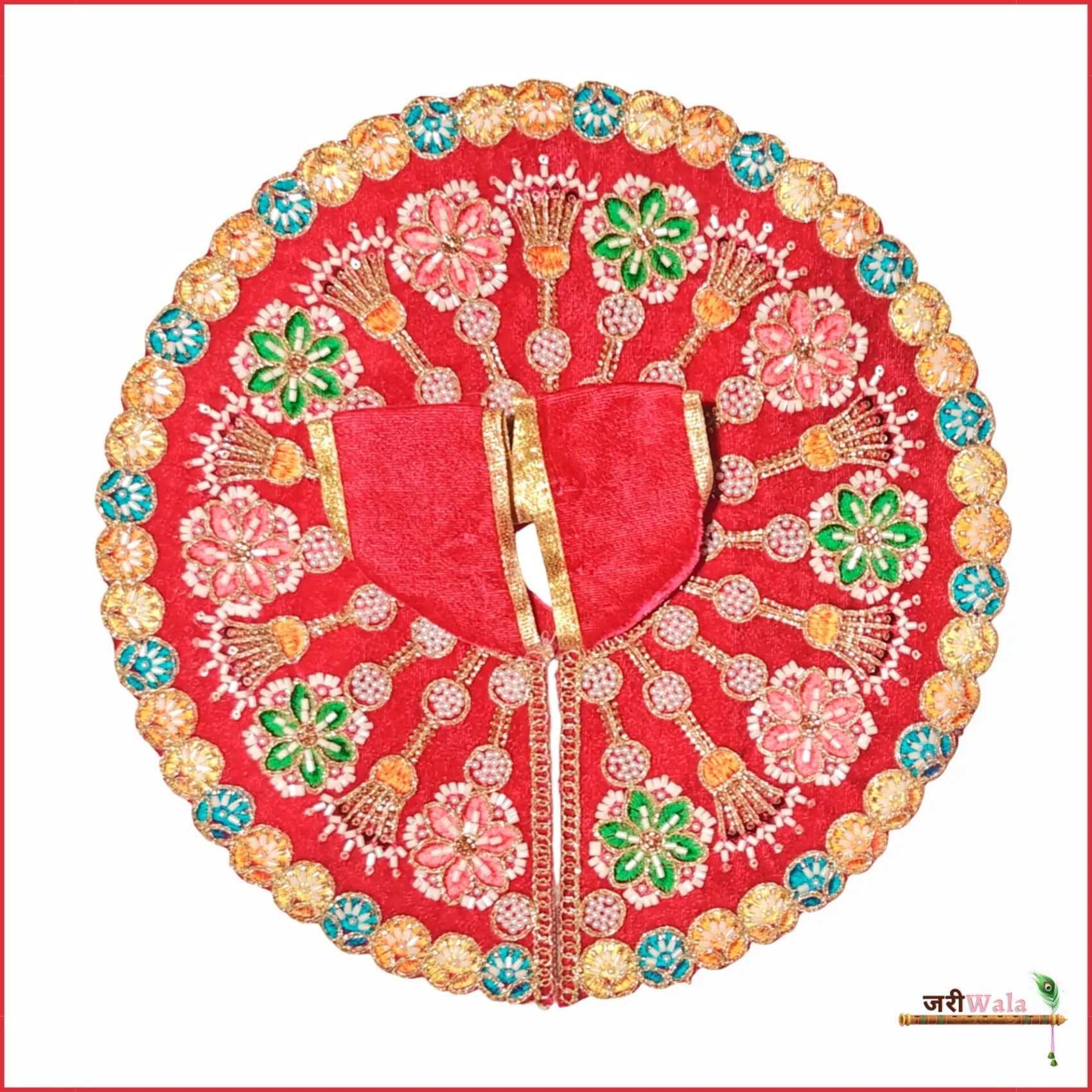 Handmade Magenta Laddu Gopal Dress with Cutdana Moti Work | Designer Kanha Ji Poshak for Janmashtami | Fancy Bal Gopal & Krishna Ji Dress