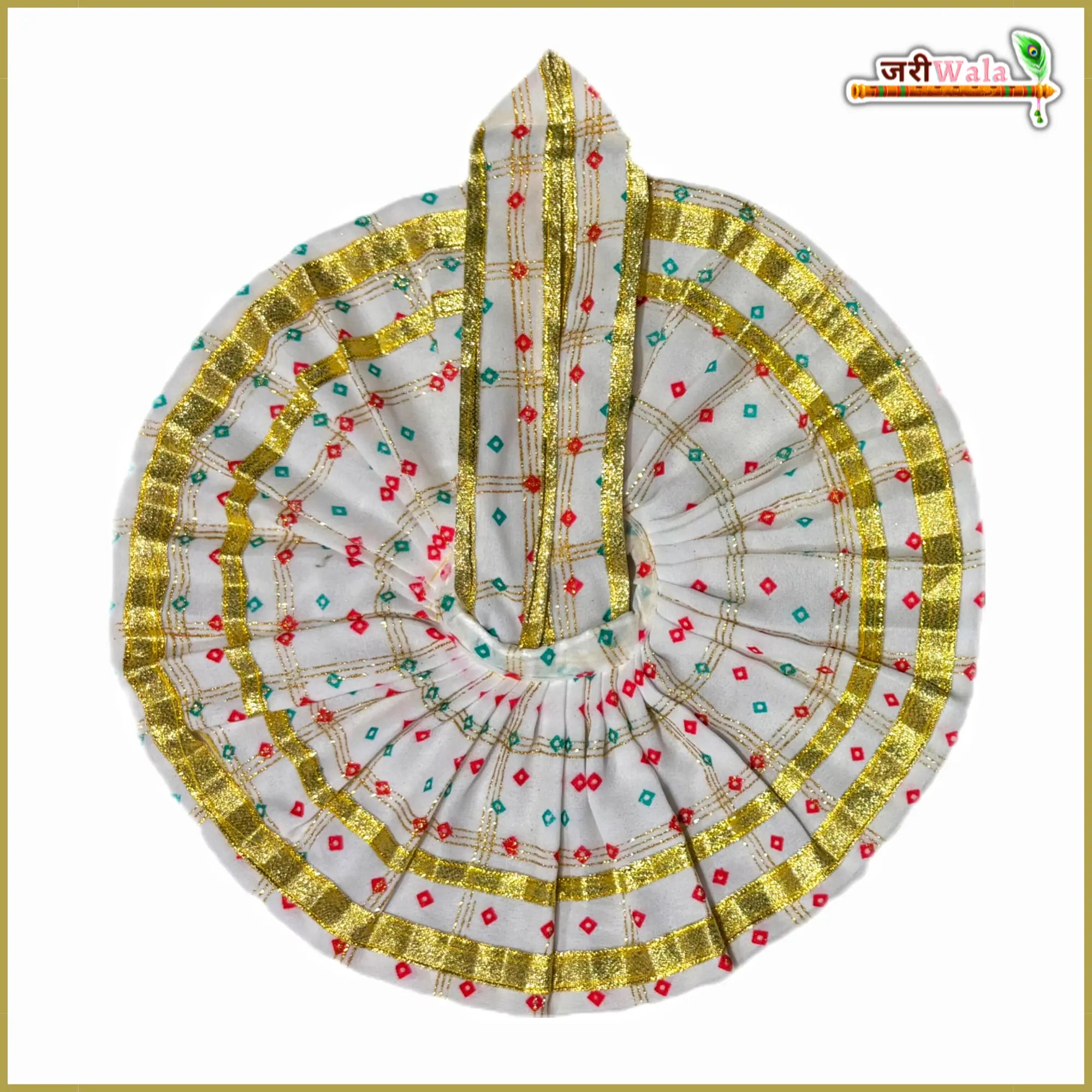 Handmade Coton Bandhej Print Laddu Gopal Dress - Designer Poshak for Kanha Ji, Bal Gopal & Krishna Ji - Perfect for Janmashtami Festival