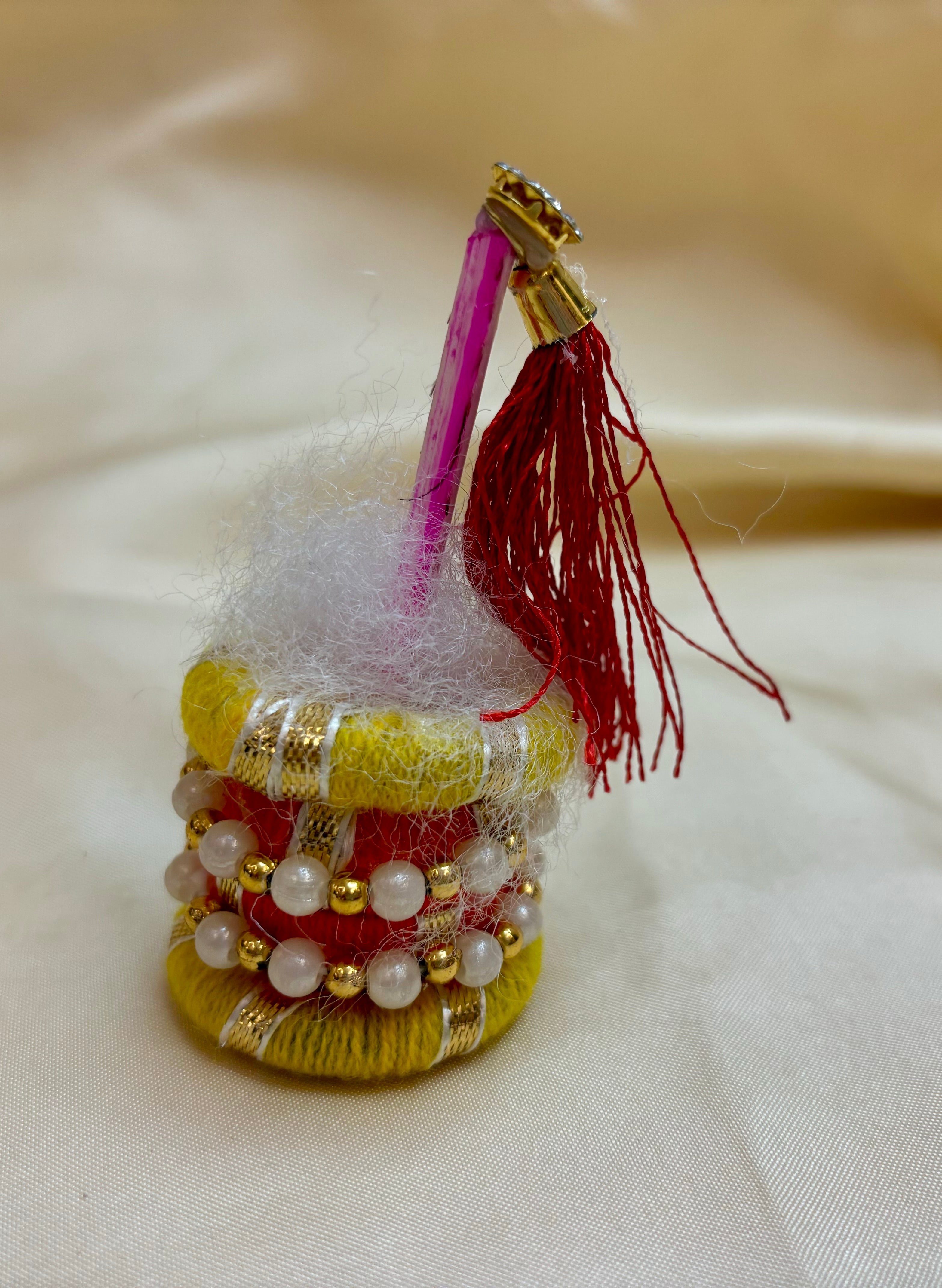 Handmade Small Decorated Matki for Laddu Gopal Ji - Designer Bal Gopal Dress & Kanha Ji Poshak for Janmashtami Festival