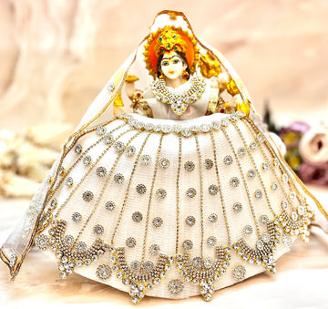 Handmade Chandraprabha Mata Rani Dress - Designer Laddu Gopal Dress & Kanha Ji Poshak for Janmashtami, Fancy Bal Gopal & Krishna Ji Dress