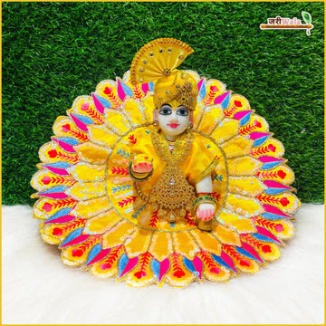Handmade Yellow Laddu Gopal Dress with Sitara Work | Designer Kanha Ji Poshak for Janmashtami | Fancy Bal Gopal Dress for Festivals