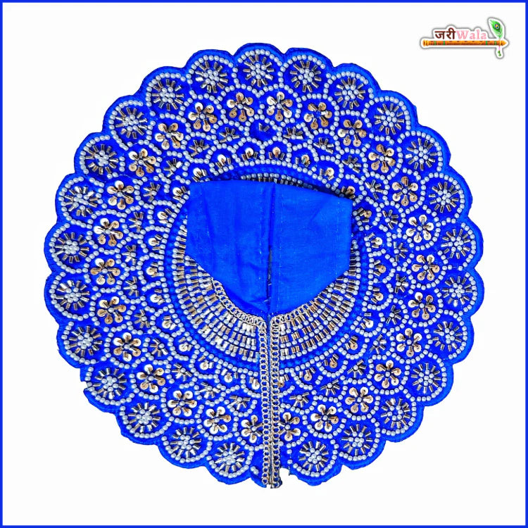 Handmade Blue Laddu Gopal Dress with Moti Cutdana Work | Designer Kanha Ji Poshak for Janmashtami | Fancy Bal Gopal Dress