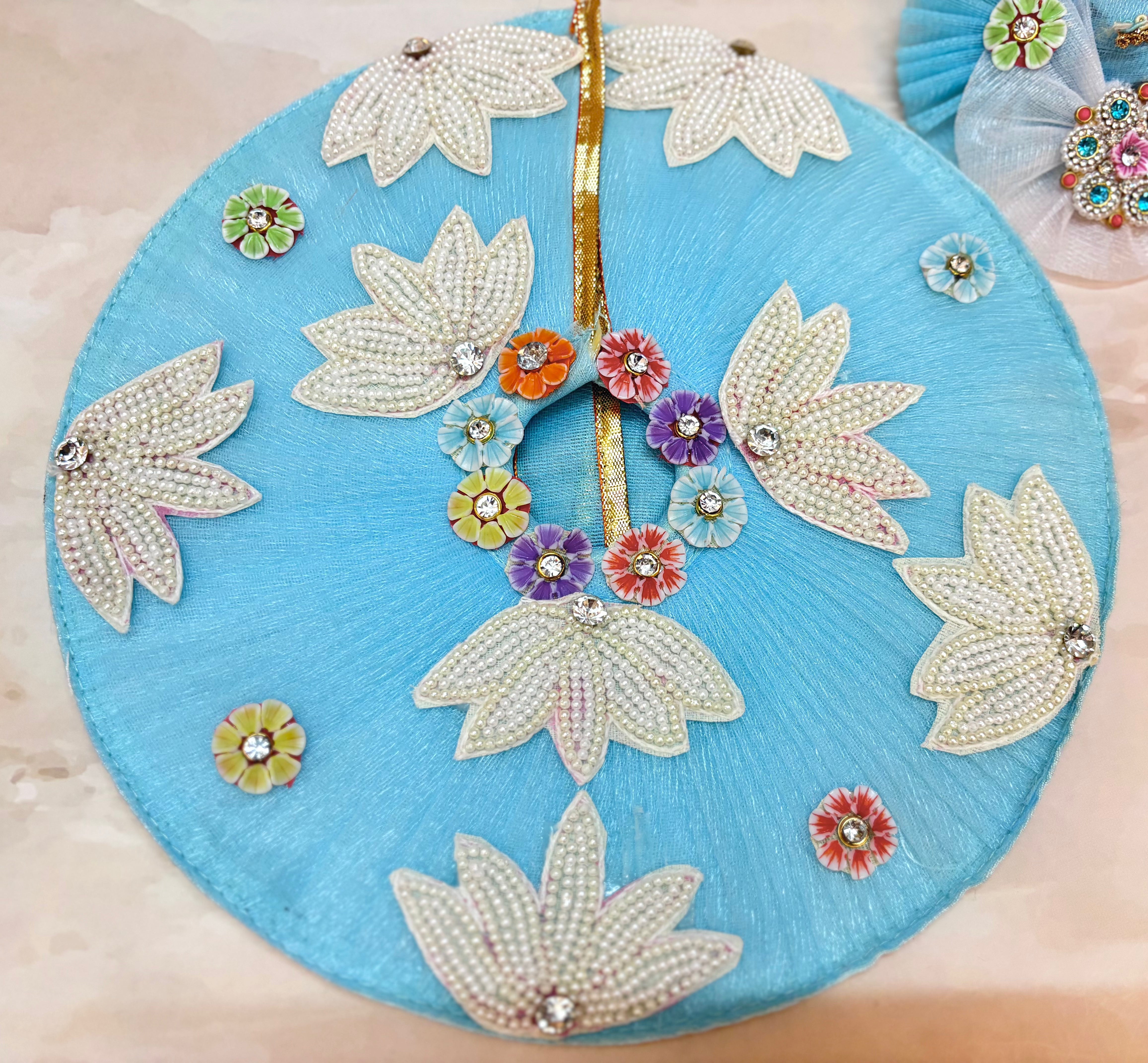 Handmade Pastel Blue Laddu Gopal Dress - Designer Kanha Ji Poshak for Janmashtami, Fancy Bal Gopal Dress, Krishna Ji Dress