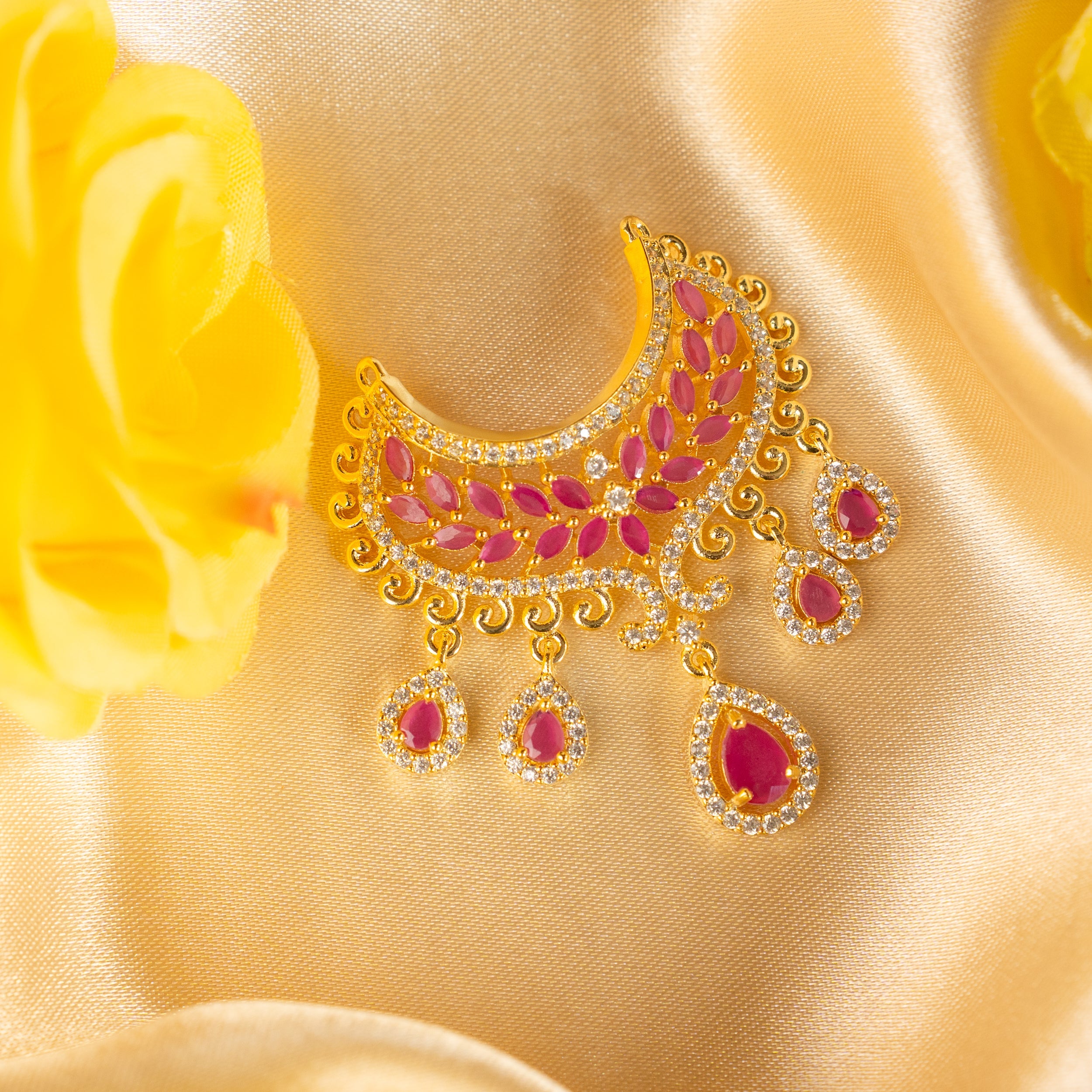 Handmade Rasmanjari Necklace - Elegant Designer Accessory for Laddu Gopal Dress, Kanha Ji Poshak, Bal Gopal Dress & Krishna Ji Dress for Janmashtami Festival