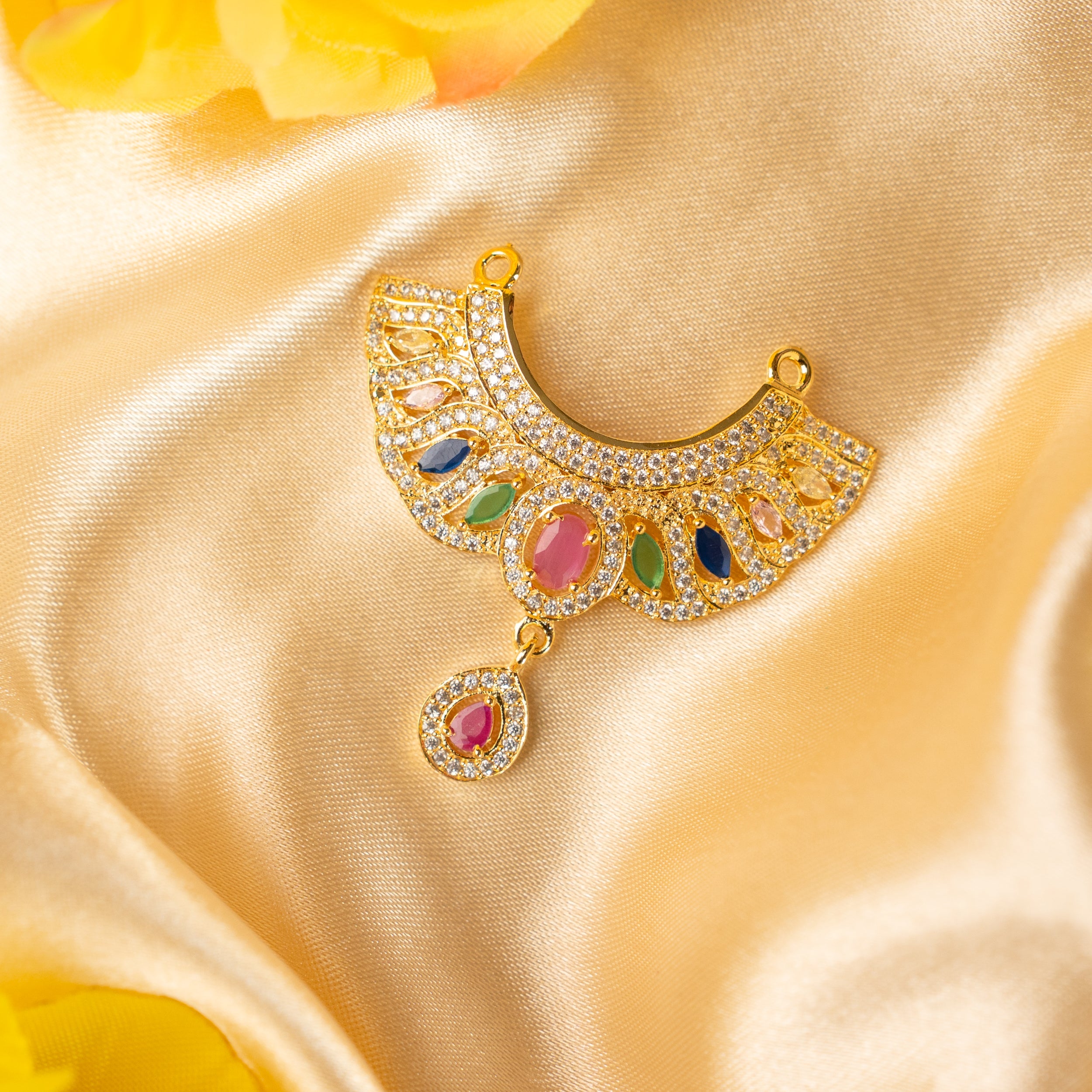 Handmade Triratna Necklace - Designer Laddu Gopal Dress, Kanha Ji Poshak, Bal Gopal Dress & Krishna Ji Dress for Janmashtami Festival