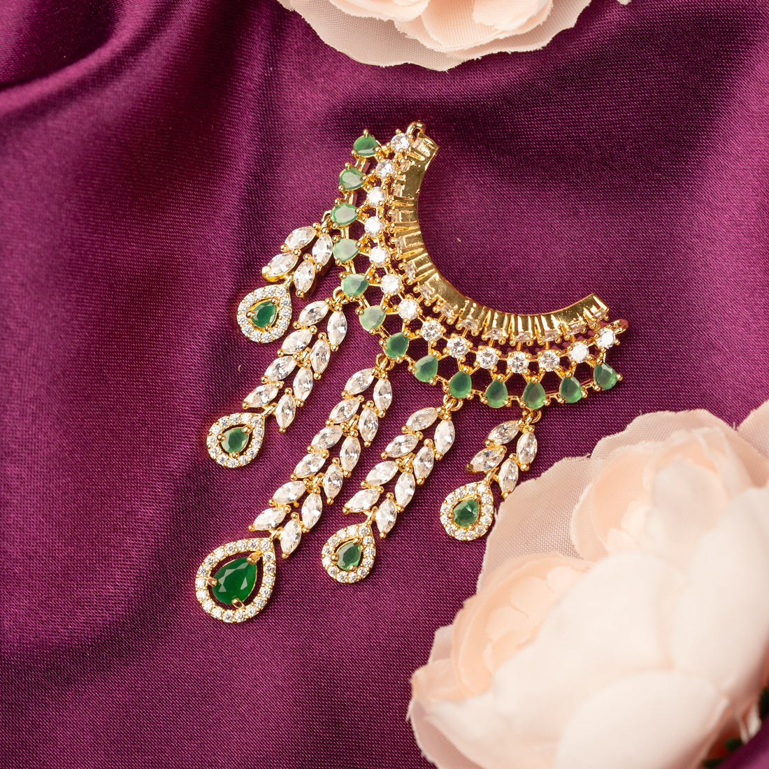 Handmade Vaidehi Drop Necklace - Designer Jewelry for Laddu Gopal Dress, Kanha Ji Poshak, Bal Gopal Dress, and Krishna Ji Dress for Janmashtami Festival