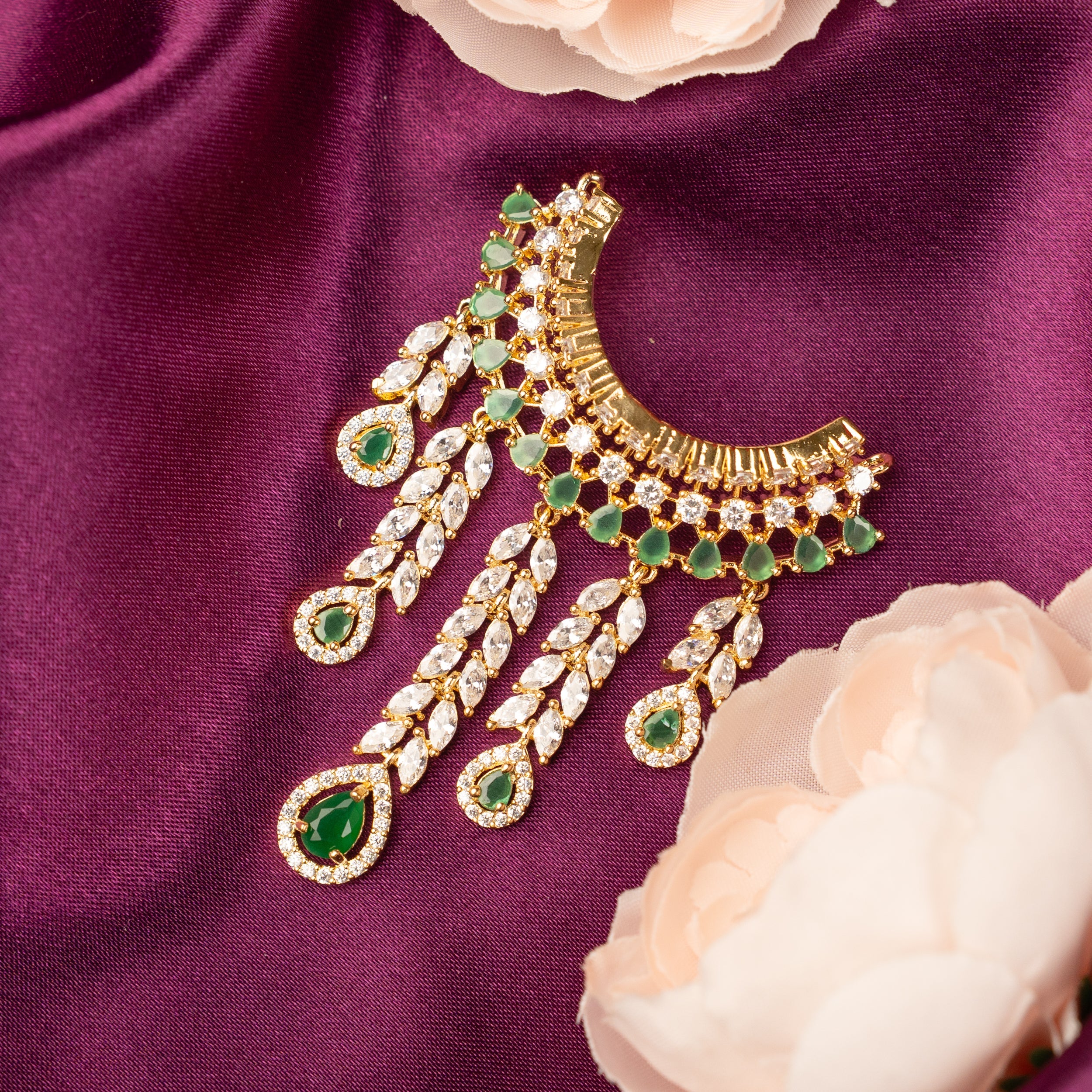 Handmade Vaidehi Drop Necklace - Designer Jewelry for Laddu Gopal Dress, Kanha Ji Poshak, Bal Gopal Dress, and Krishna Ji Dress for Janmashtami Festival