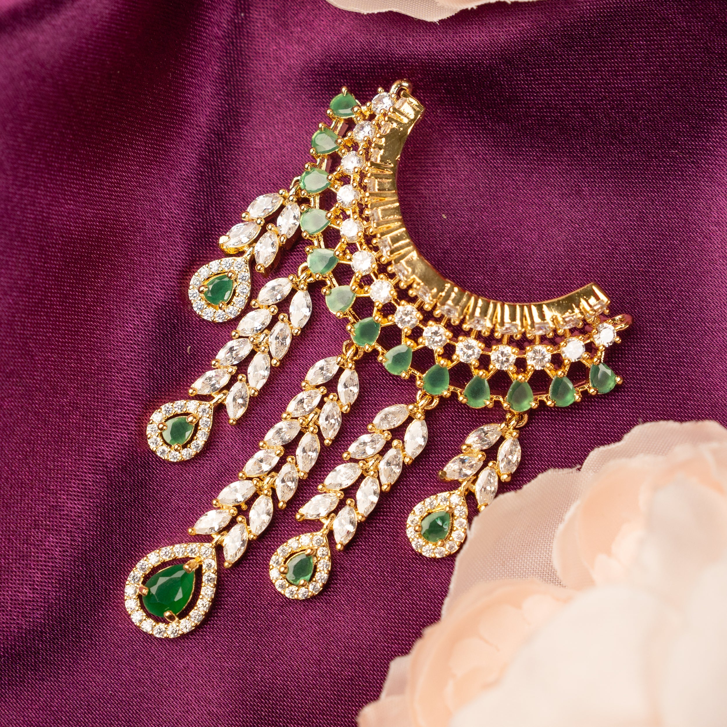 Handmade Vaidehi Drop Necklace - Designer Jewelry for Laddu Gopal Dress, Kanha Ji Poshak, Bal Gopal Dress, and Krishna Ji Dress for Janmashtami Festival