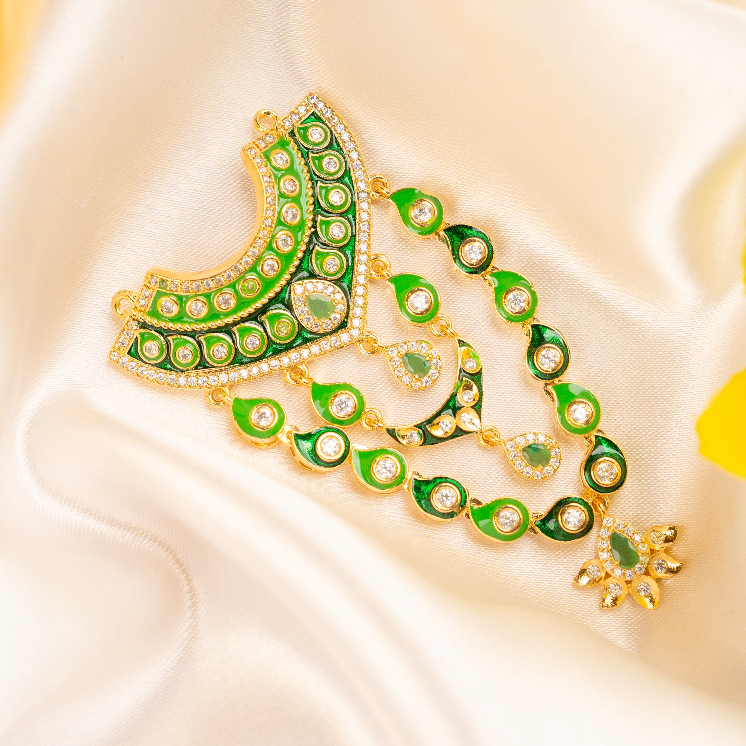 Handmade Designer Padmrekha Necklace for Laddu Gopal Dress | Fancy Kanha Ji Poshak & Bal Gopal Dress for Janmashtami Celebrations