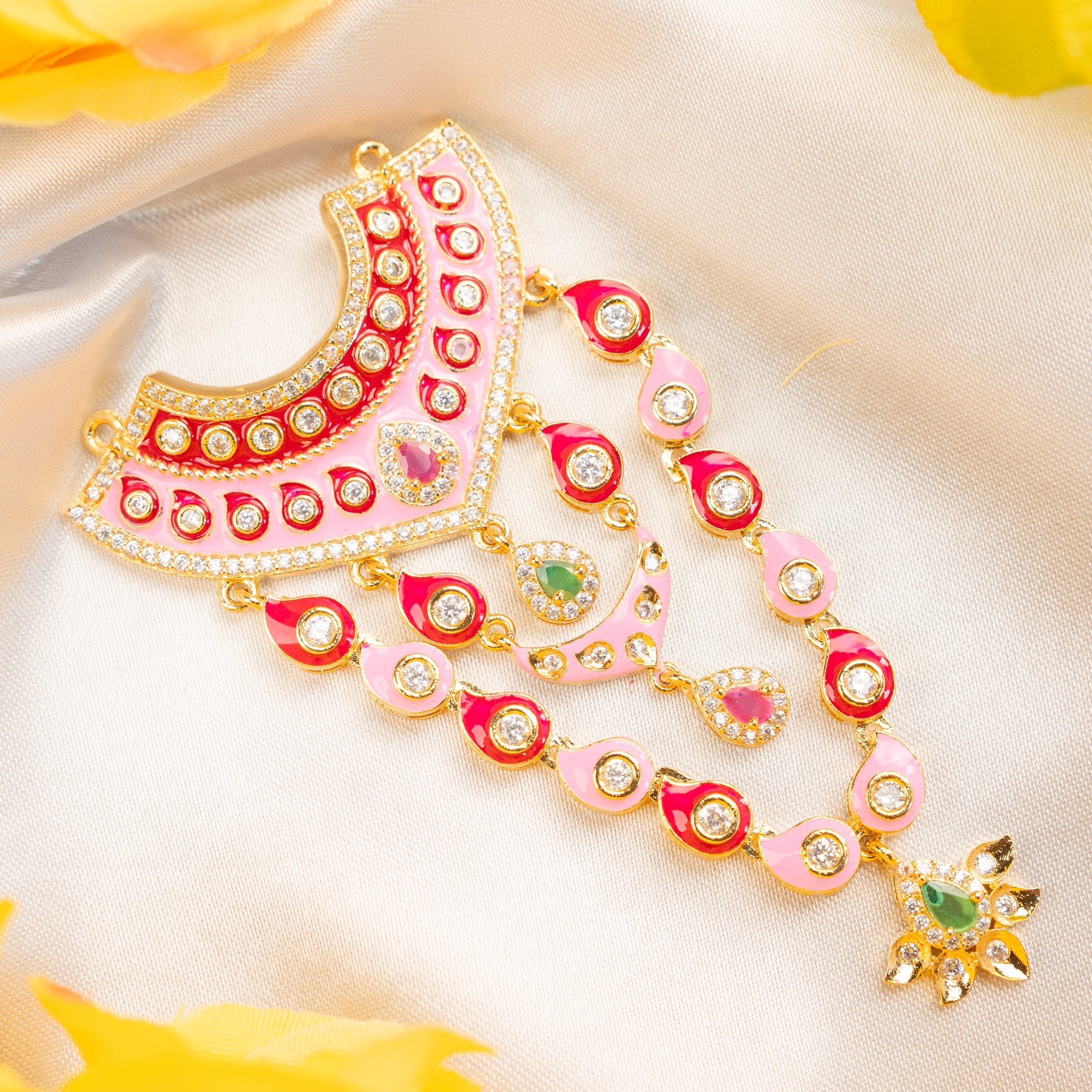 Handmade Ratnapushpa Necklace for Laddu Gopal Dress | Designer Kanha Ji Poshak & Bal Gopal Dress for Janmashtami Festival