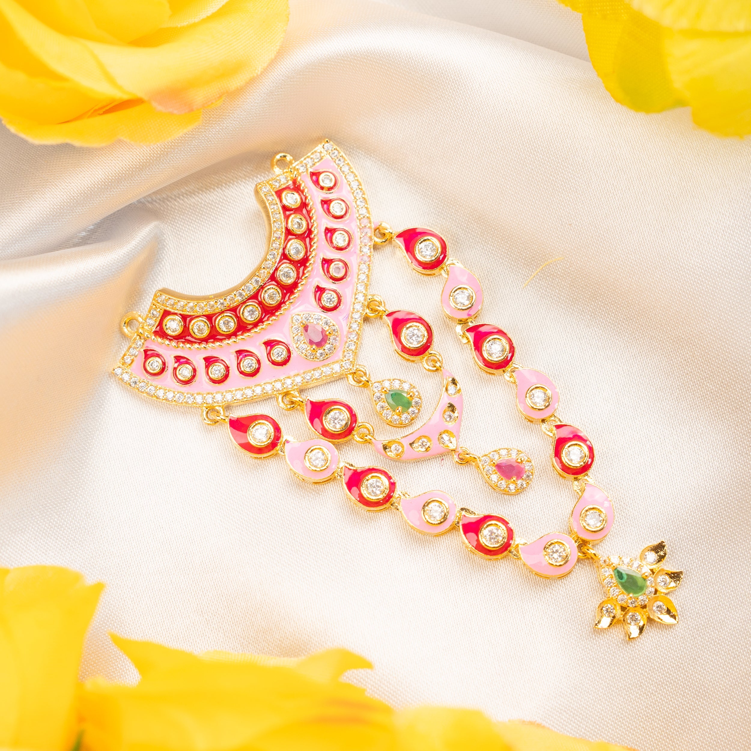 Handmade Ratnapushpa Necklace for Laddu Gopal Dress | Designer Kanha Ji Poshak & Bal Gopal Dress for Janmashtami Festival