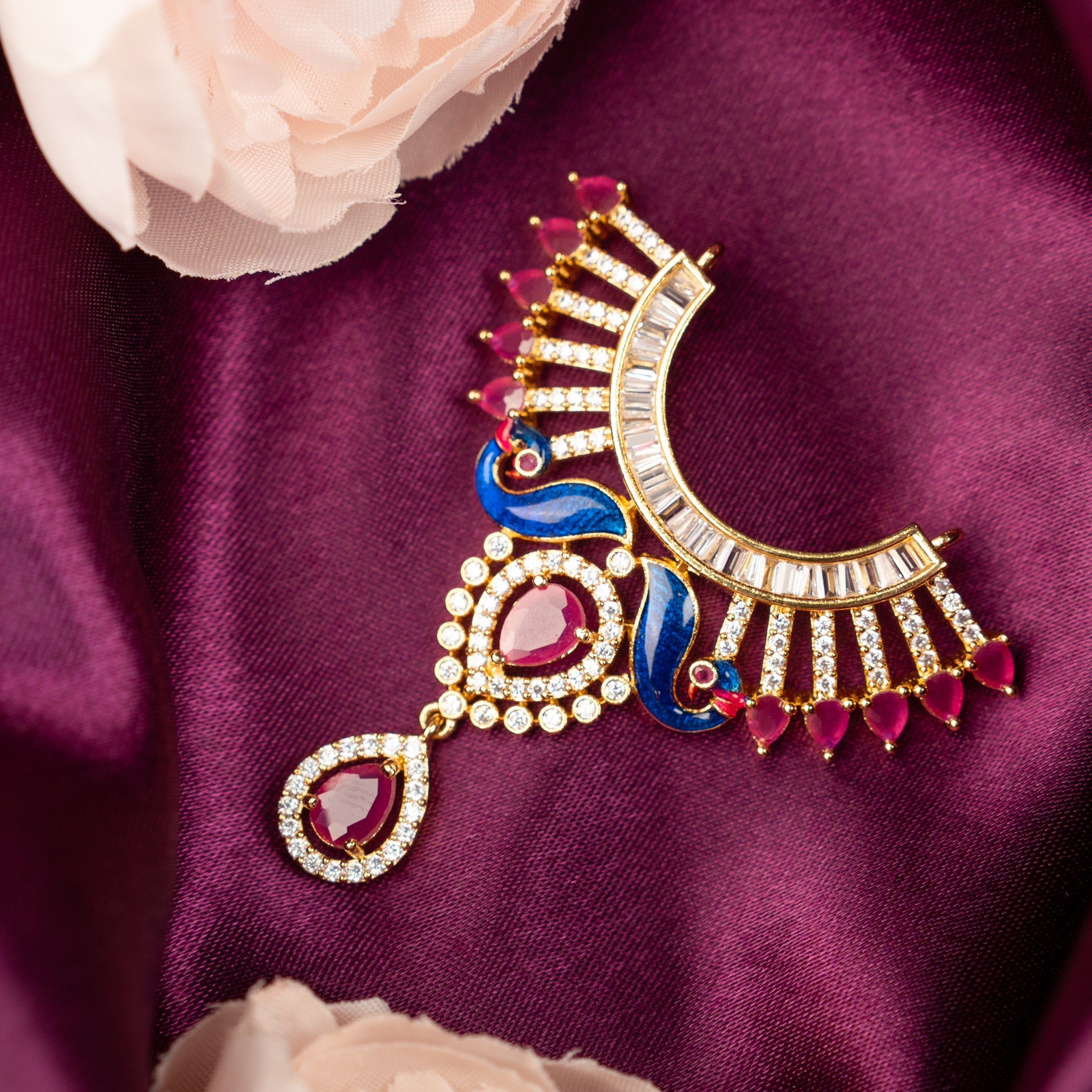 Handmade Mayur Ratna Necklace - Designer Laddu Gopal Dress, Kanha Ji Poshak & Bal Gopal Dress for Janmashtami Festival