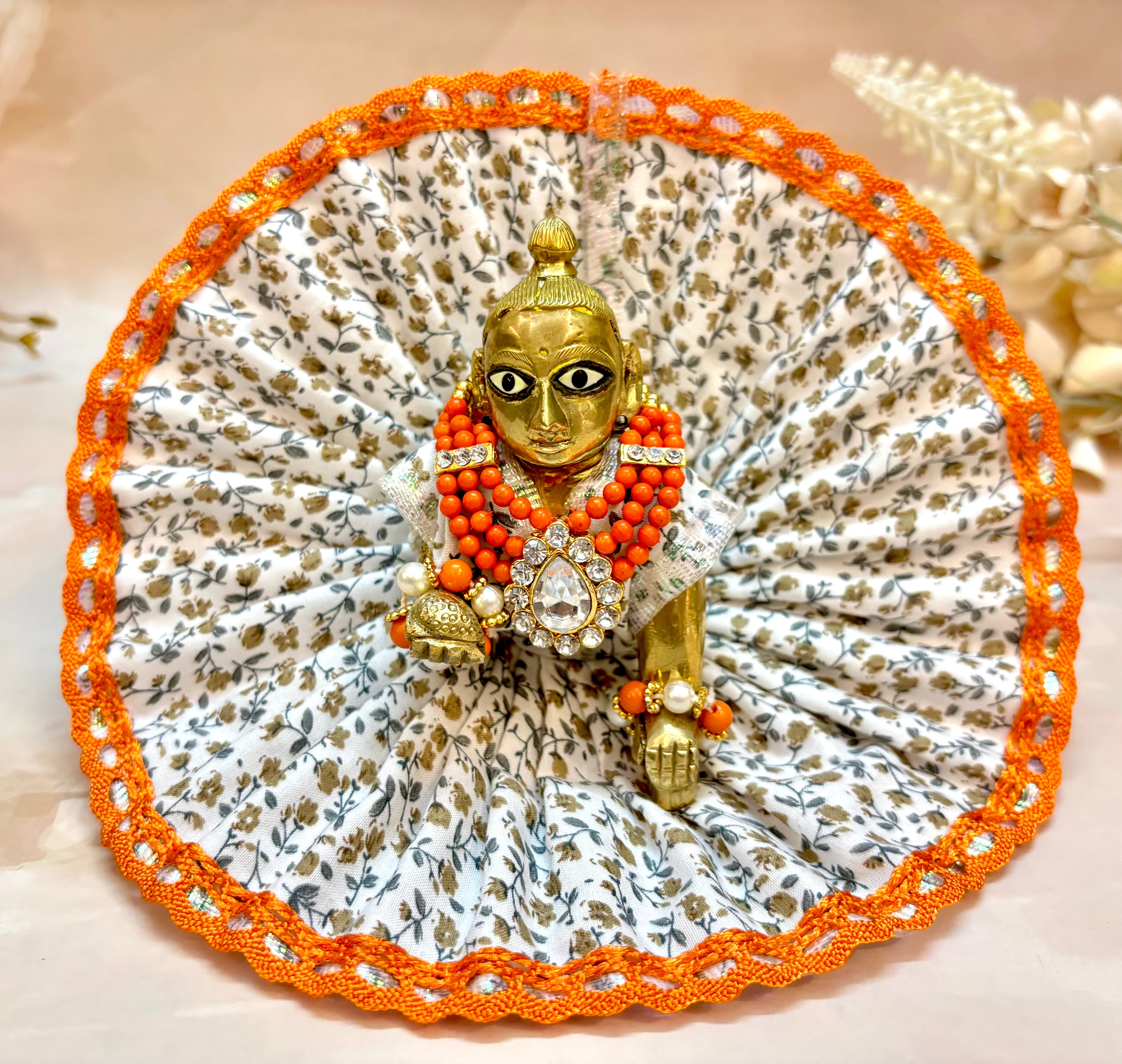 Handmade Laddu Gopal Cotton Dress Set - 2 Mix Colors | Designer Kanha Ji Poshak & Bal Gopal Dress for Janmashtami Festival