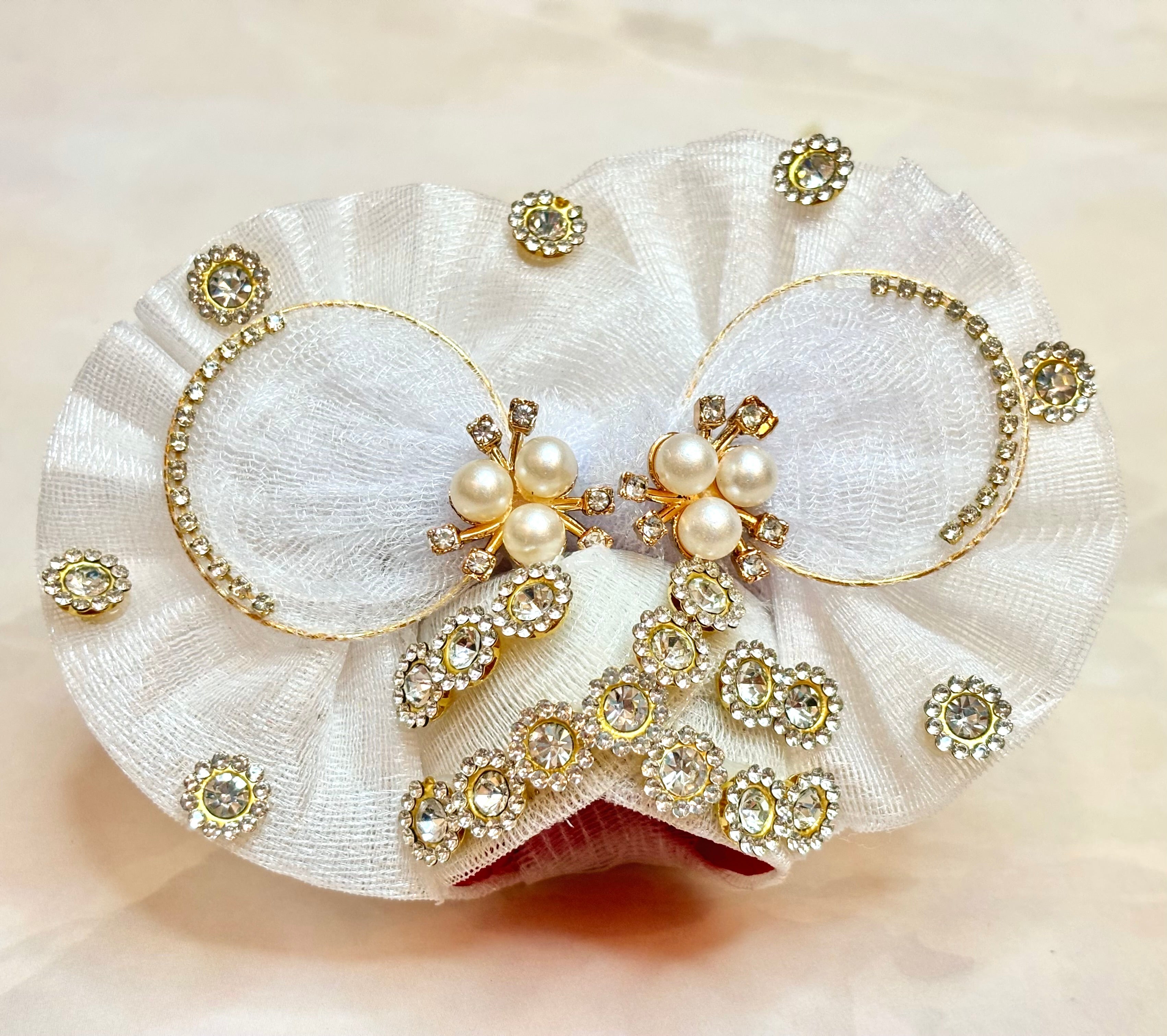 Handmade Sparkling White Laddu Gopal Dress - Designer Kanha Ji Poshak for Janmashtami & Festivals | Fancy Bal Gopal & Krishna Ji Dress