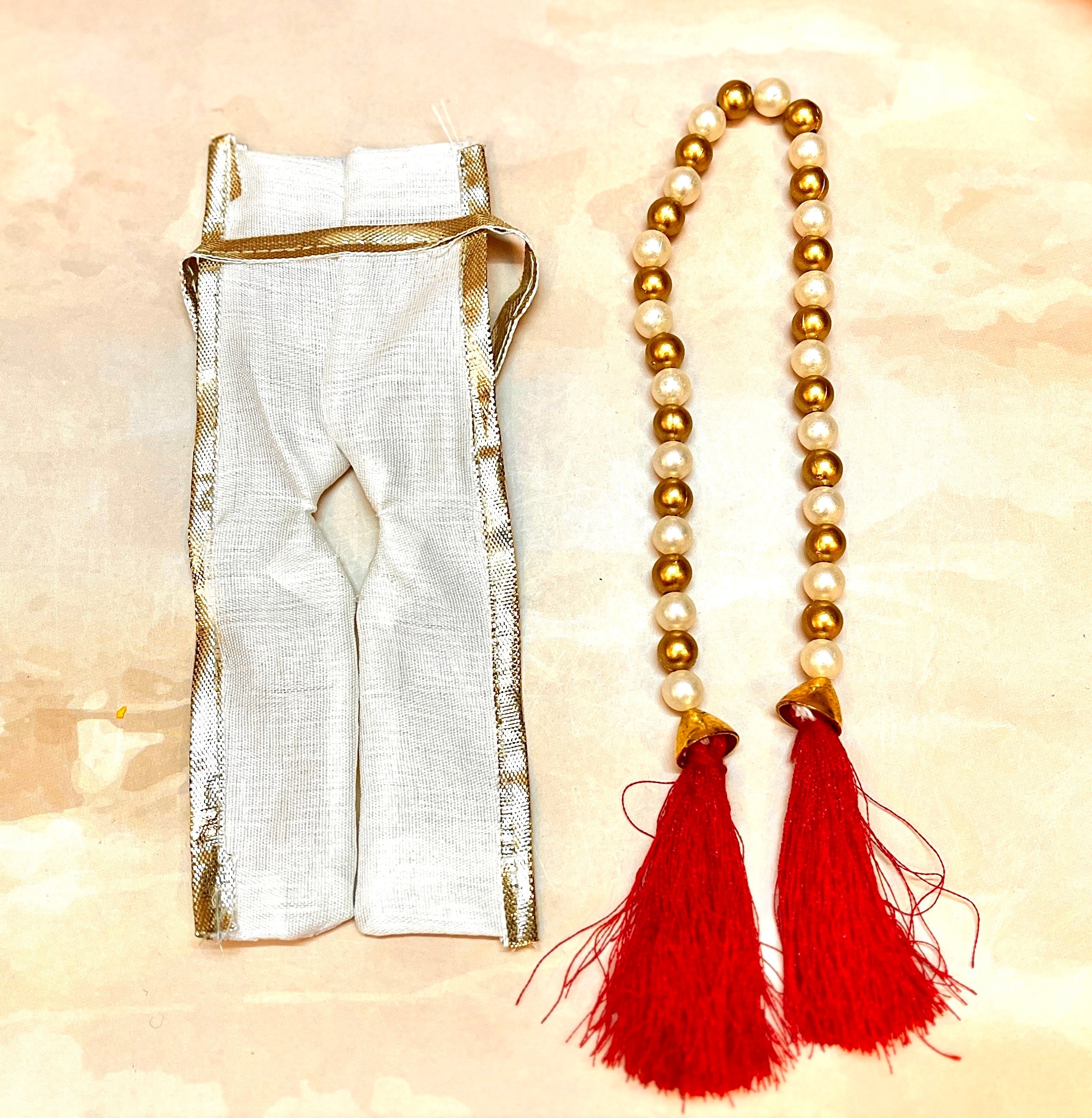 Handmade Holi Special Laddu Gopal Dress Set - 5 Piece Designer Poshak with Free Necklace & Patka | Perfect for Janmashtami & Festivals