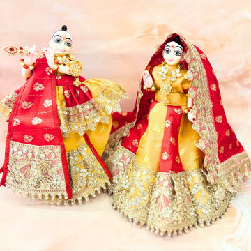 Handmade Mohanpriya Radha Krishna Dress - Designer Laddu Gopal Poshak, Fancy Kanha Ji Dress for Janmashtami, Bal Gopal & Krishna Ji Dress