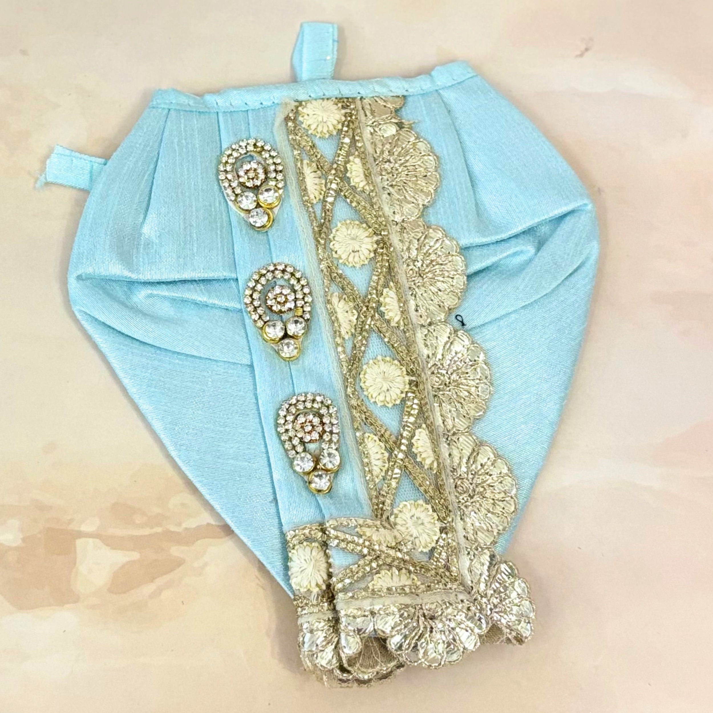 Handmade Neelkamala Radha Krishna Dress - Designer Laddu Gopal Poshak, Fancy Kanha Ji Dress for Janmashtami, Bal Gopal & Krishna Ji Celebration