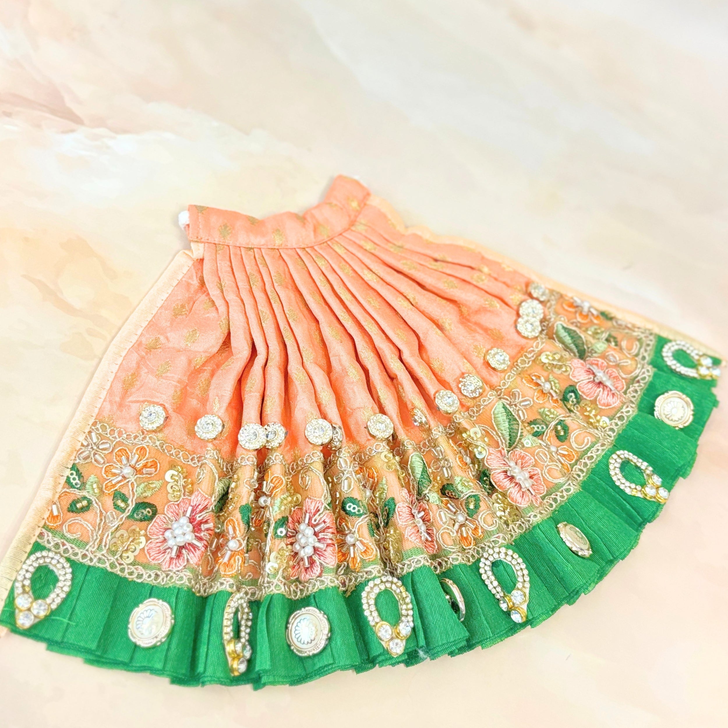 Handmade Designer Pushpavalli Mata Rani Dress - Perfect for Janmashtami, Laddu Gopal Dress, Kanha Ji Poshak, Bal Gopal Dress & Krishna Ji Dress