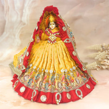 Handmade Kanaklaxmi Mata Rani Dress - Designer Laddu Gopal Poshak for Janmashtami, Fancy Krishna Ji Dress, Bal Gopal Dress for Festivals