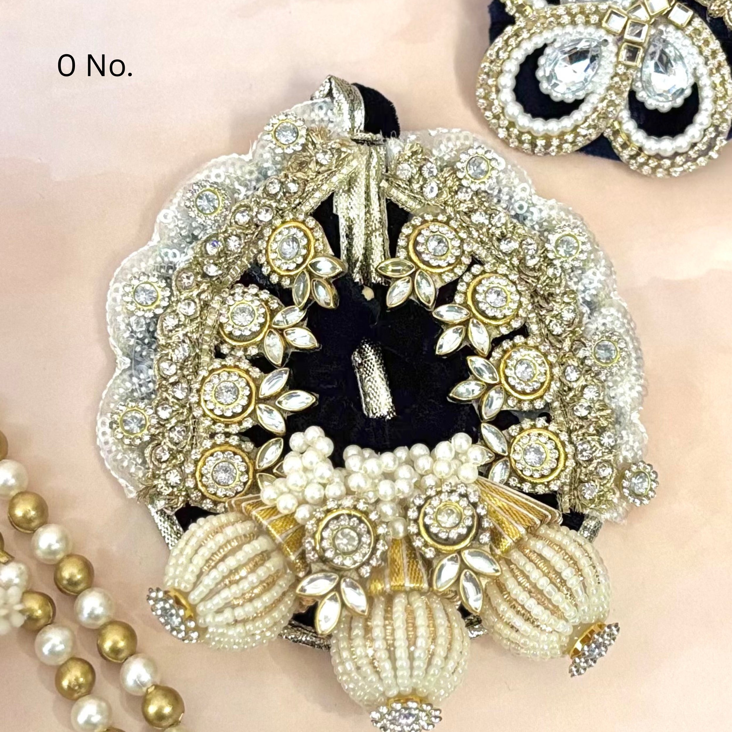 Handmade Neelrajya Pearl Velvet Laddu Gopal Dress - Designer Kanha Ji Poshak for Janmashtami, Fancy Bal Gopal Dress, Krishna Ji Outfit