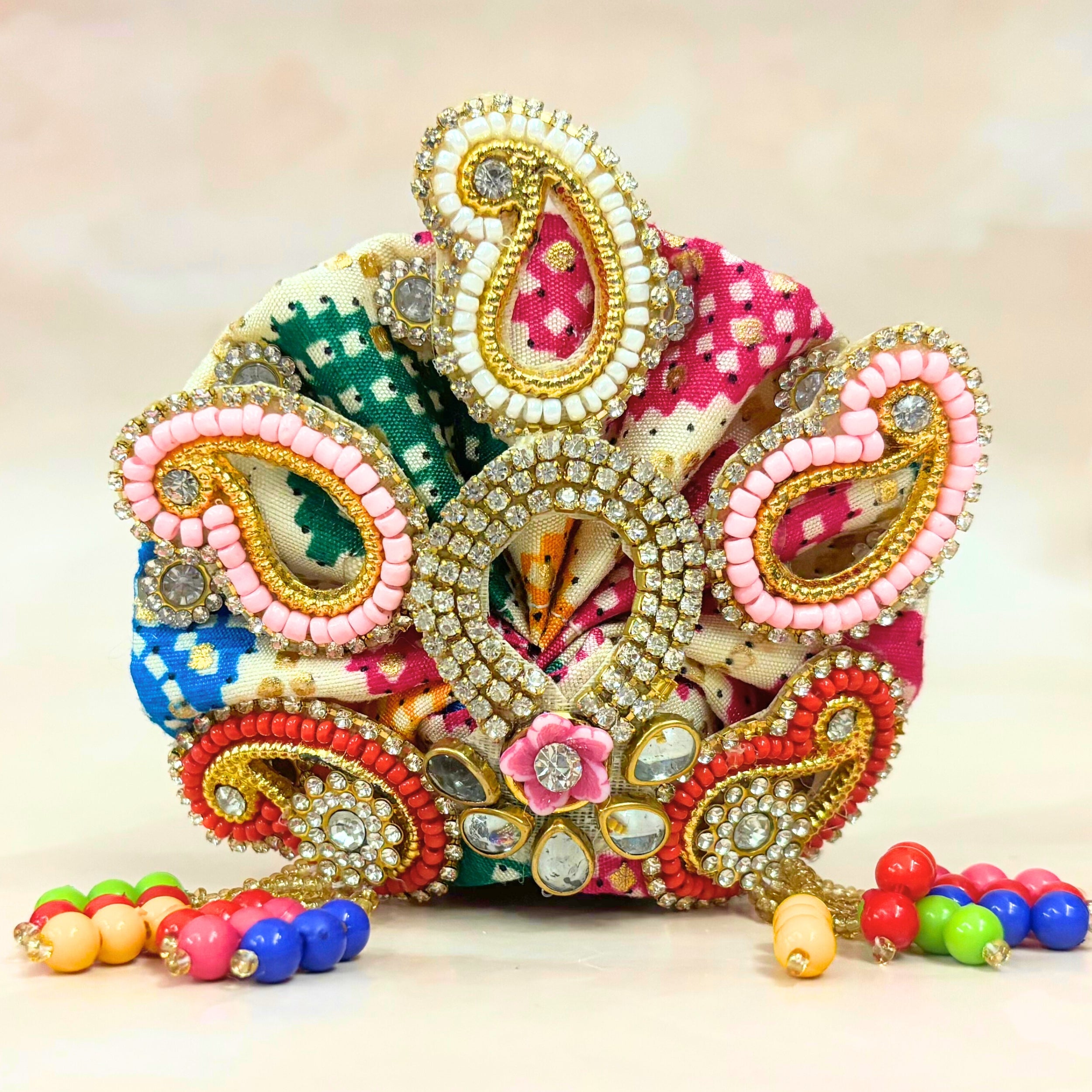 Handmade Luxe Holi Special 4-Piece Laddu Gopal Dress Set | Designer Kanha Ji Poshak & Bal Gopal Dress for Janmashtami Festival