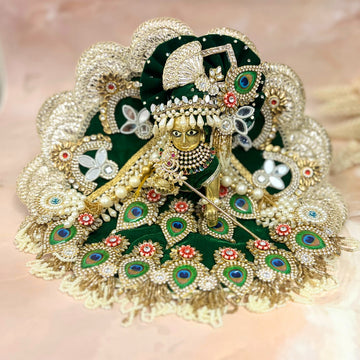 Handmade Mayurpriya Laddu Gopal Dress - Designer Kanha Ji Poshak, Fancy Bal Gopal Dress for Janmashtami Celebrations