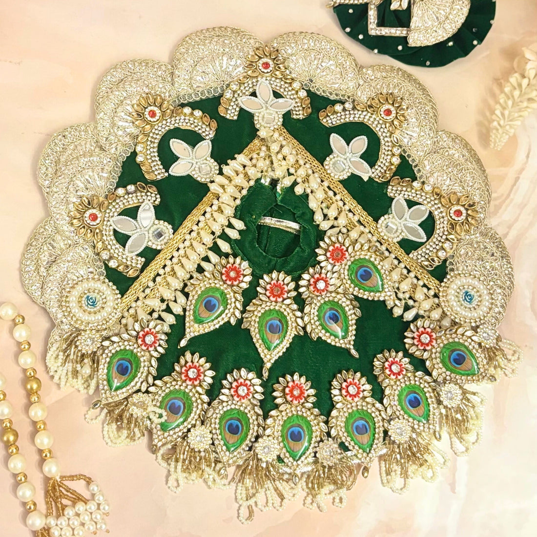 Handmade Mayurpriya Laddu Gopal Dress - Designer Kanha Ji Poshak, Fancy Bal Gopal Dress for Janmashtami Celebrations