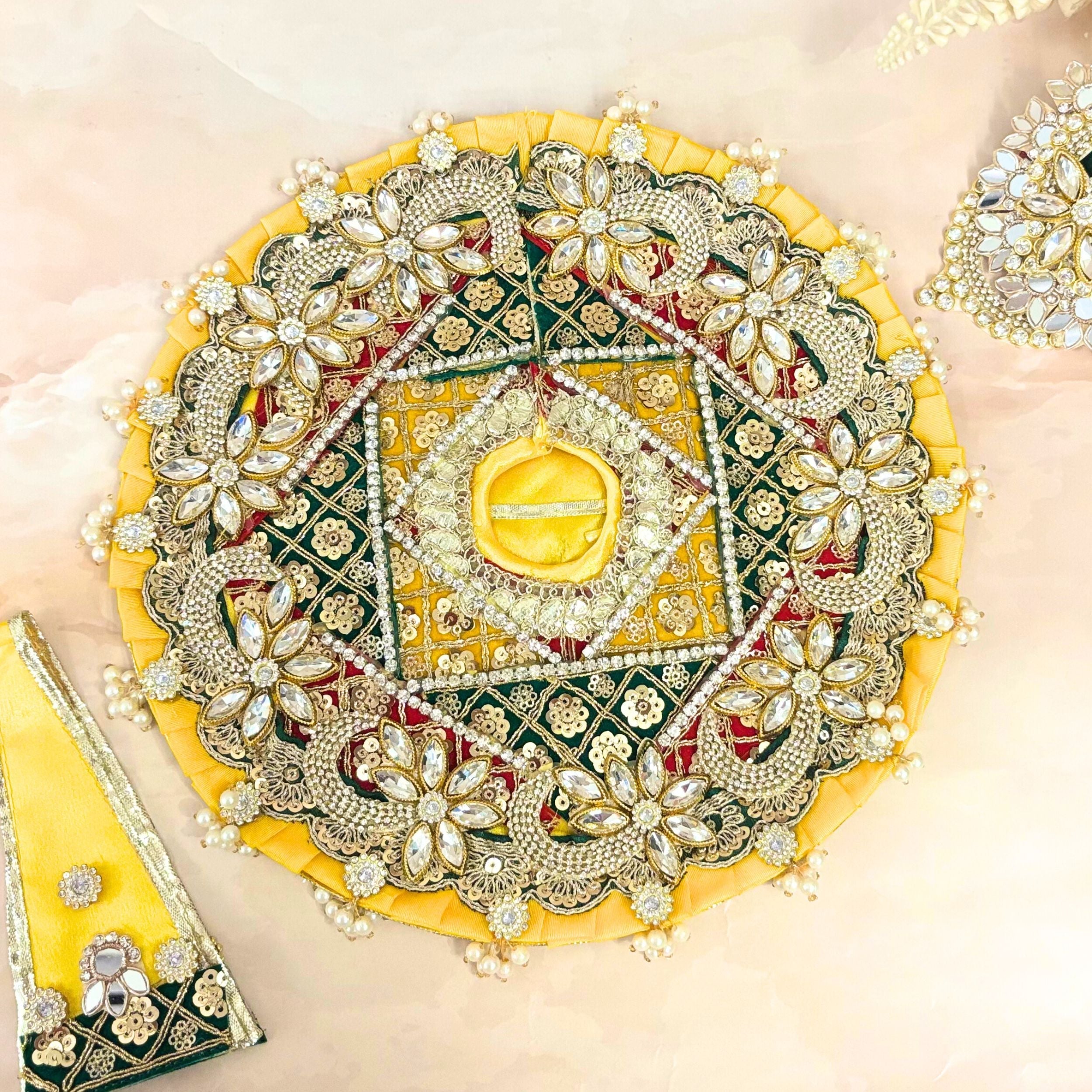 Handmade Kanakapushpa Laddu Gopal Dress - Designer Bal Gopal Poshak for Janmashtami Festival | Fancy Krishna Ji Dress for Kids