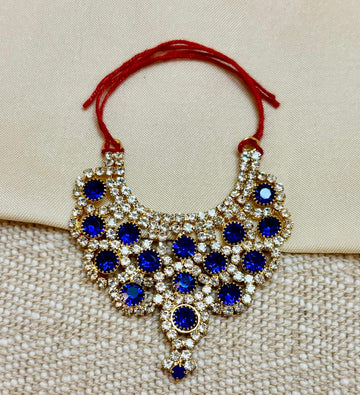 Blue Heavy Stone Jerken Necklace / Haar for laddu gopal ji (4no - 6no)